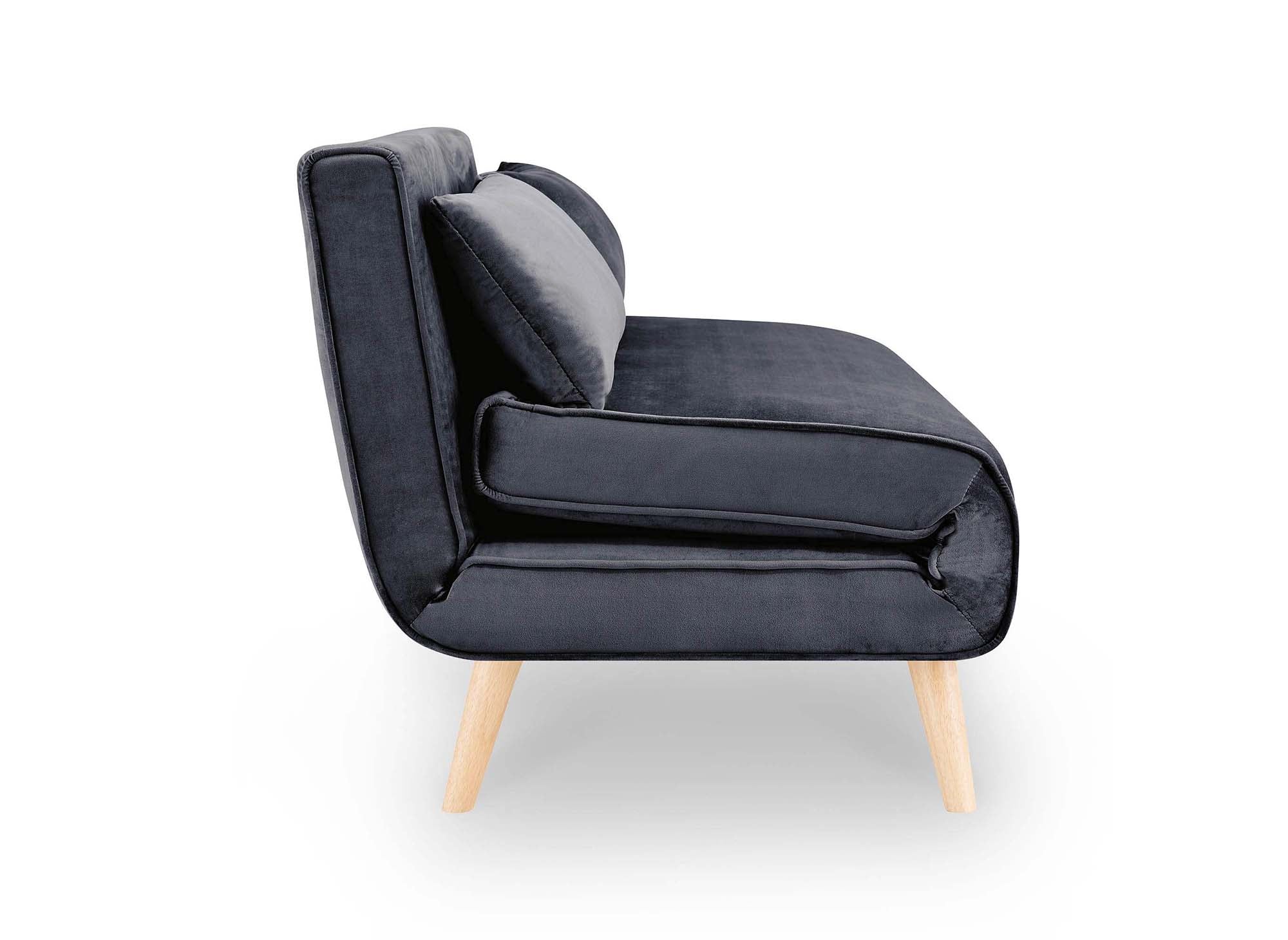 TONKA 2-Sitzer-Schlafsofa aus grauem Samt