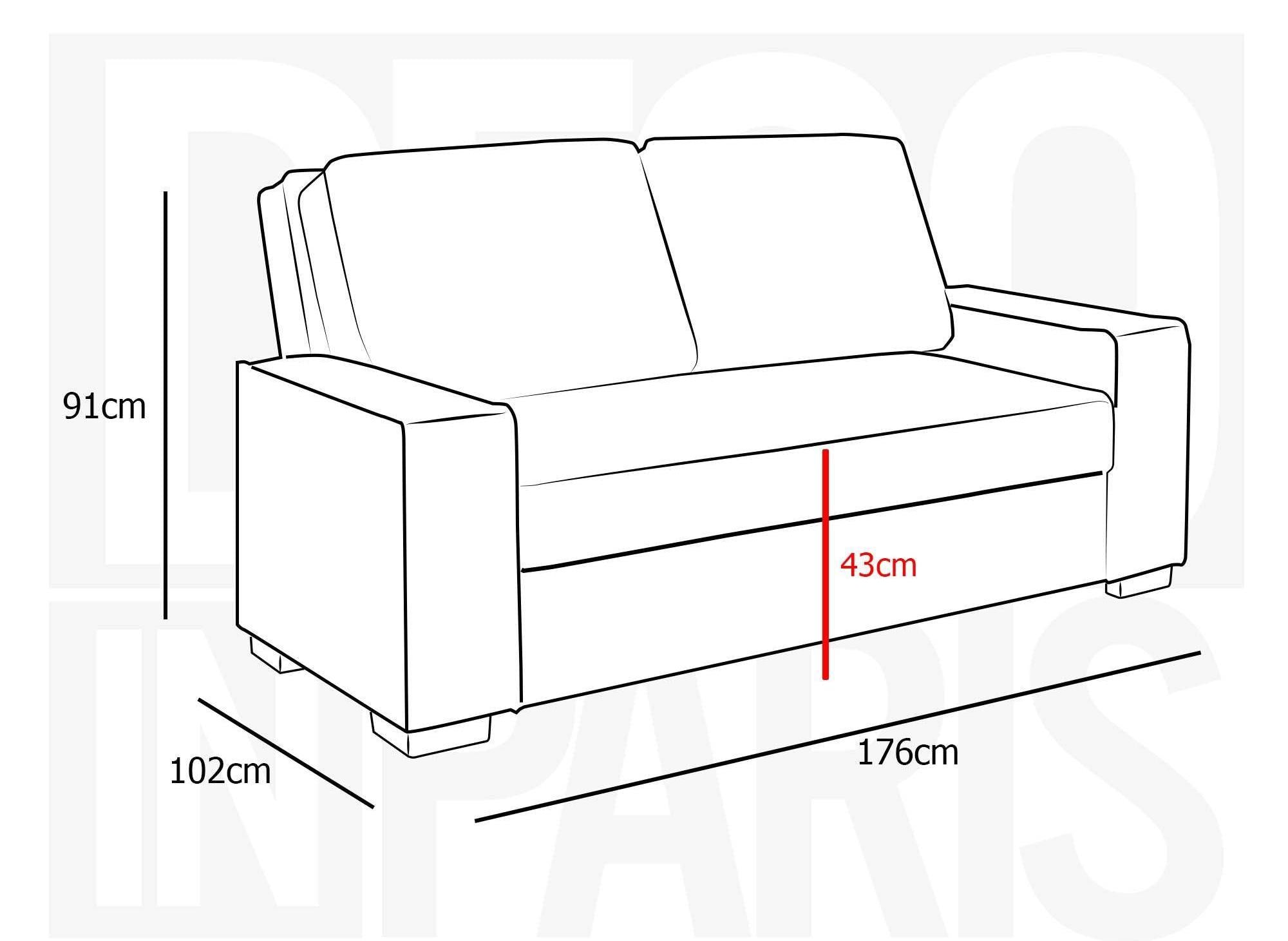 JAMES 3-Sitzer-Schlafsofa aus hellgrauem Stoff