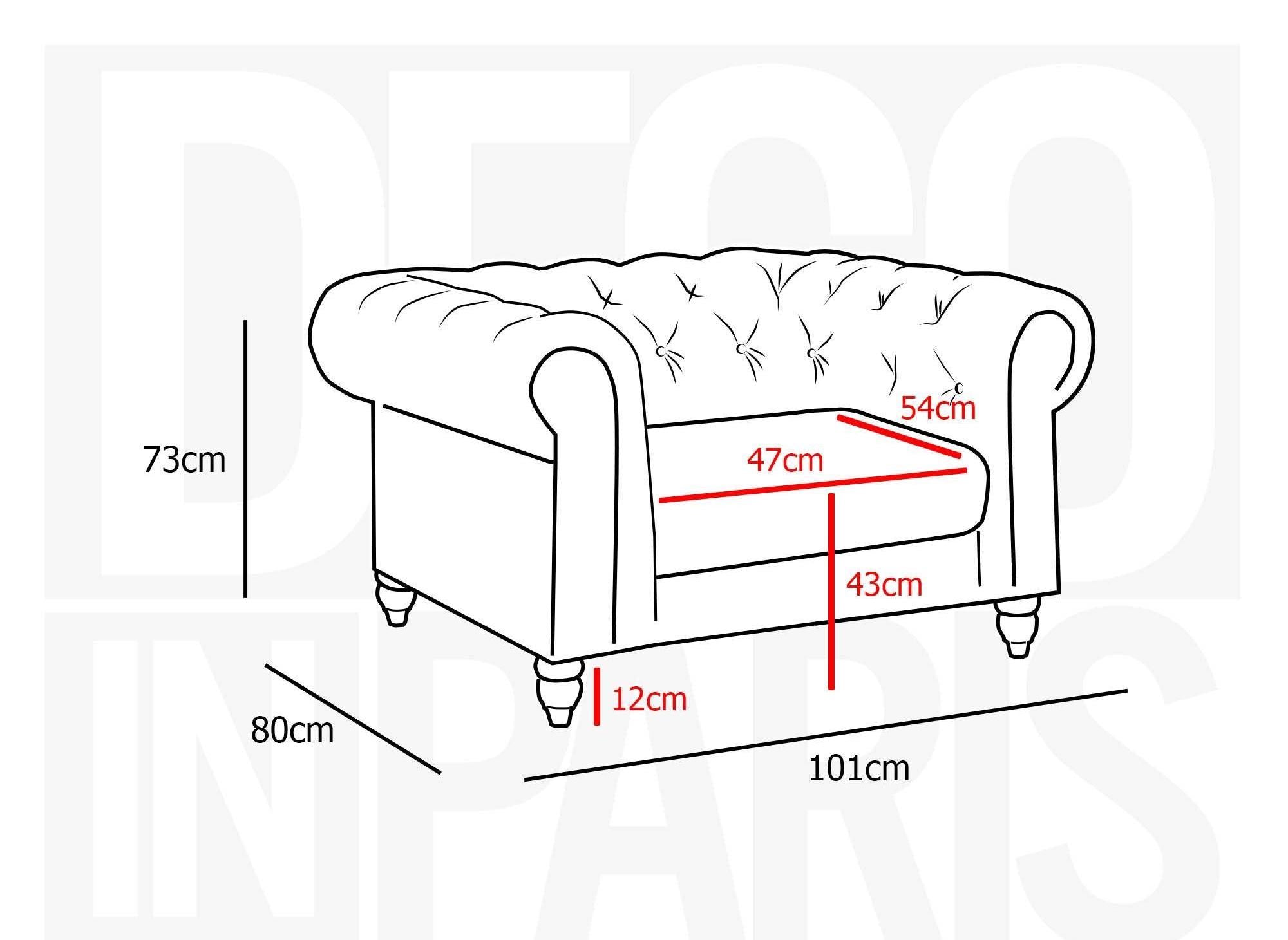 Chesterfield-Sessel aus grauem Samt