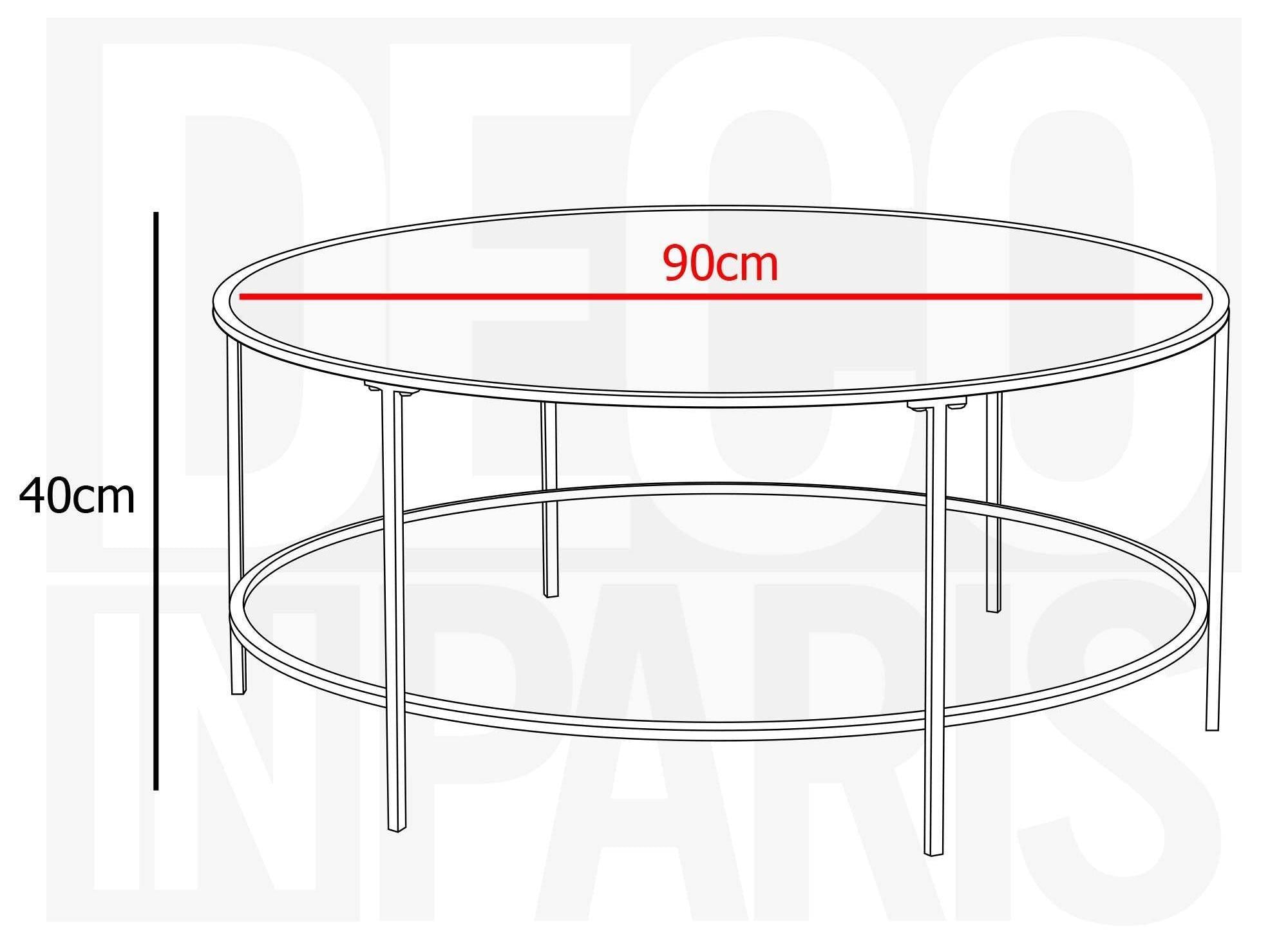 THESSA Couchtisch aus schwarzem Glas und Metall
