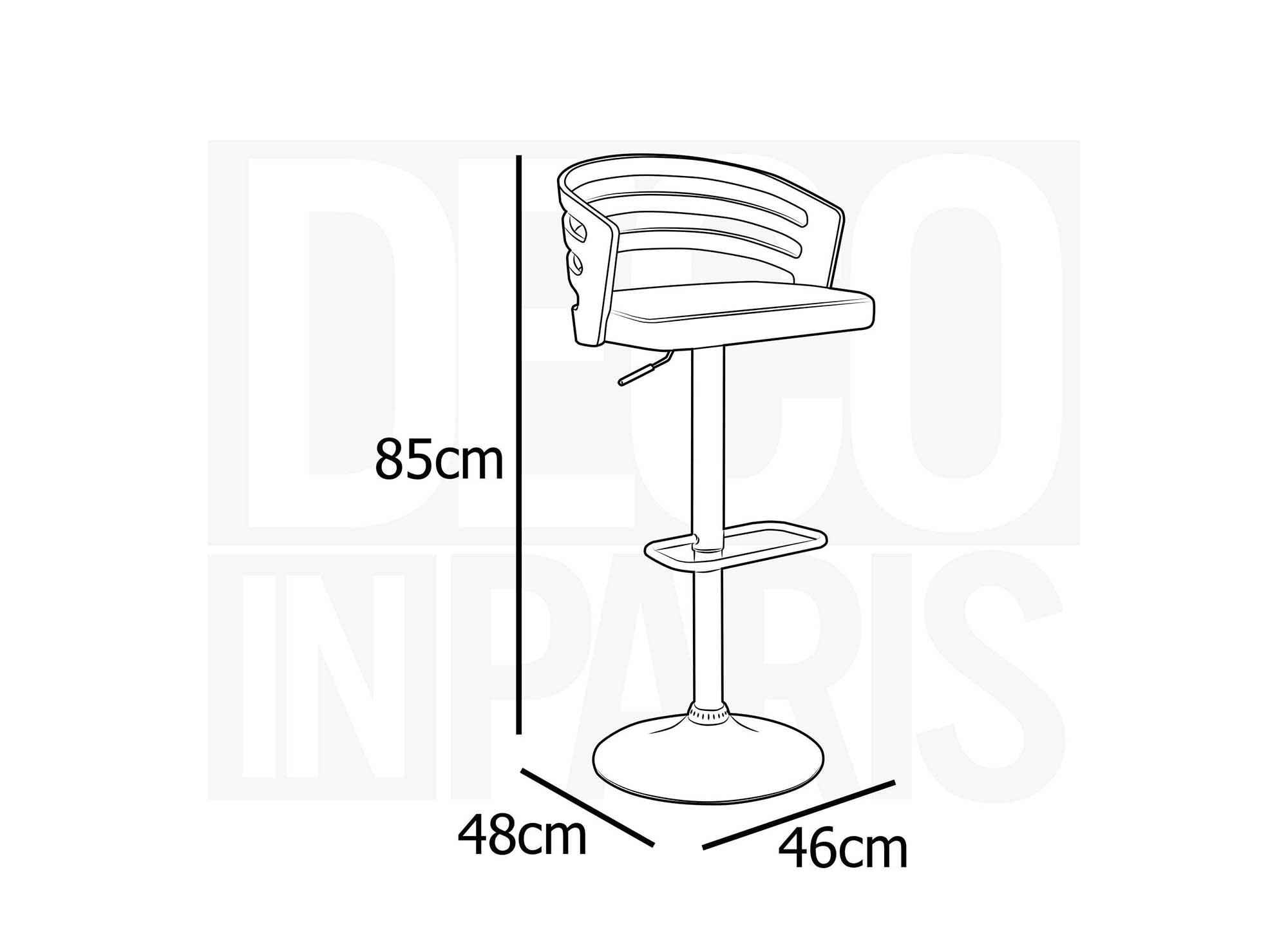 AIDEN Designer-Barhocker aus Holz und schwarzem Kunstleder