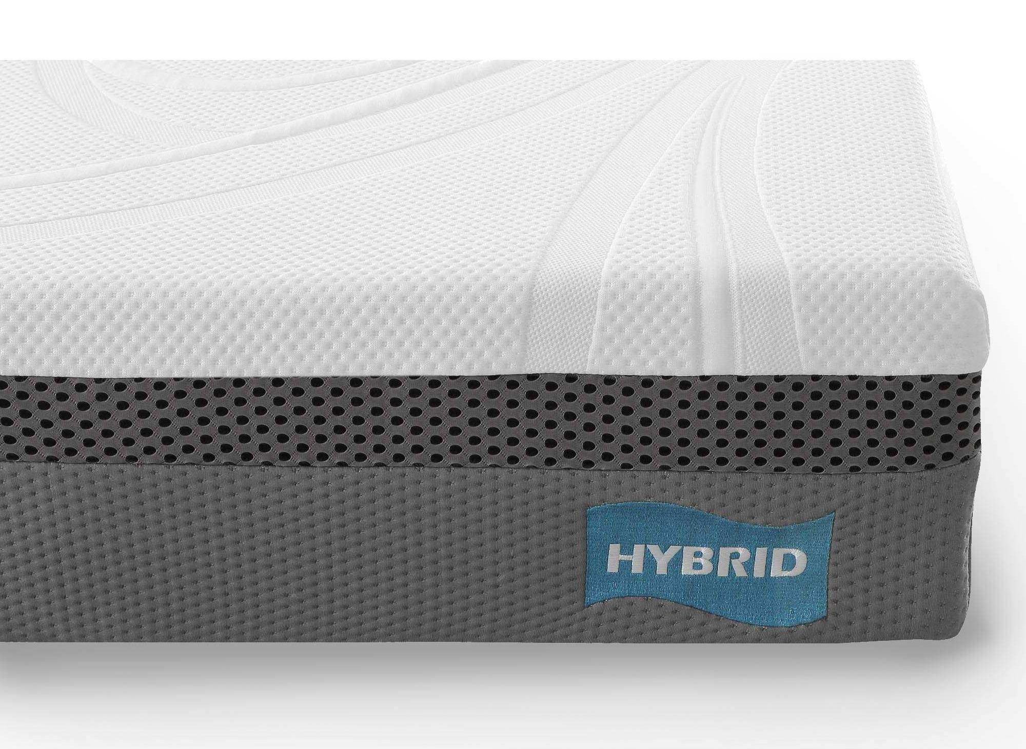 HYBRID-Matratze 140 x 190 cm Taschenfedern und Memory-Schaum, Dicke 26 cm