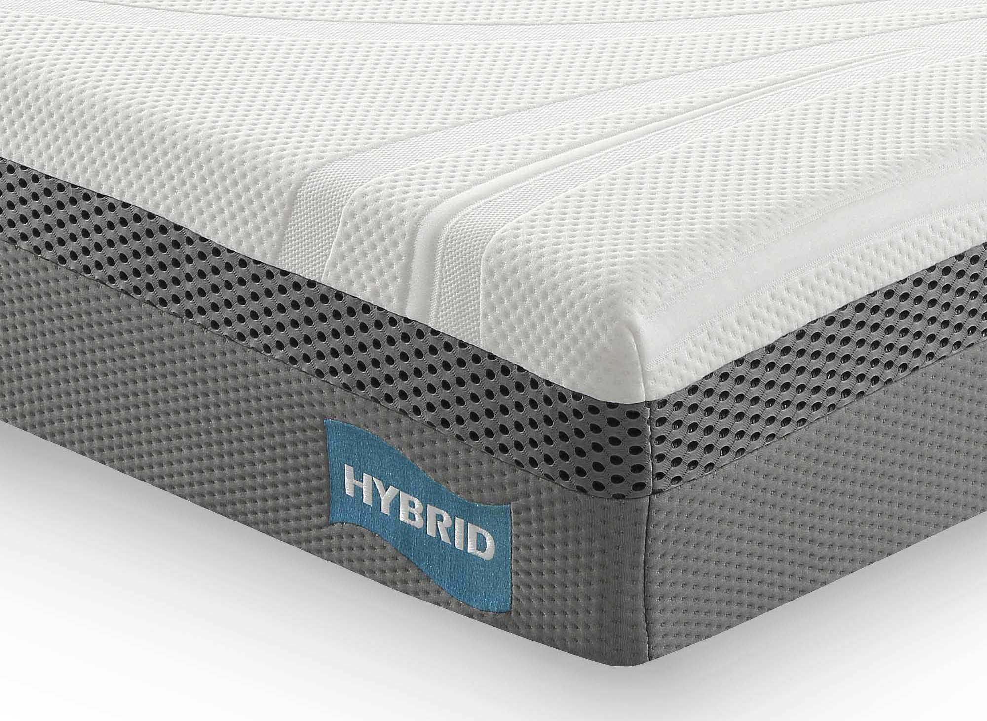 HYBRID-Matratze 140 x 190 cm Taschenfedern und Memory-Schaum, Dicke 26 cm