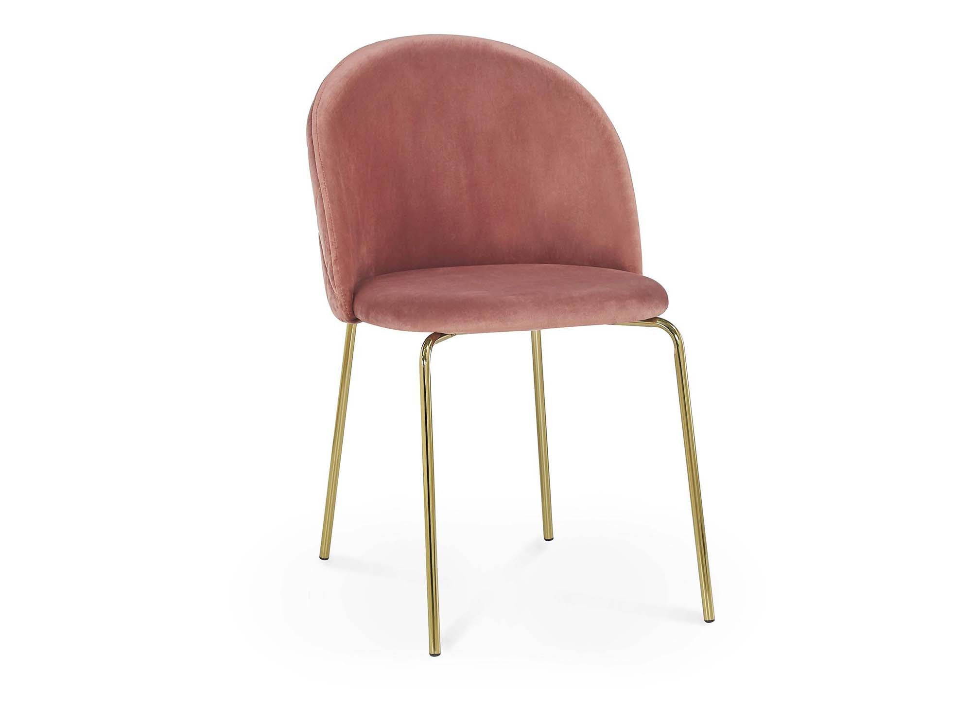 2er-Set KENNETH Designer-Stühle aus rosa Samt