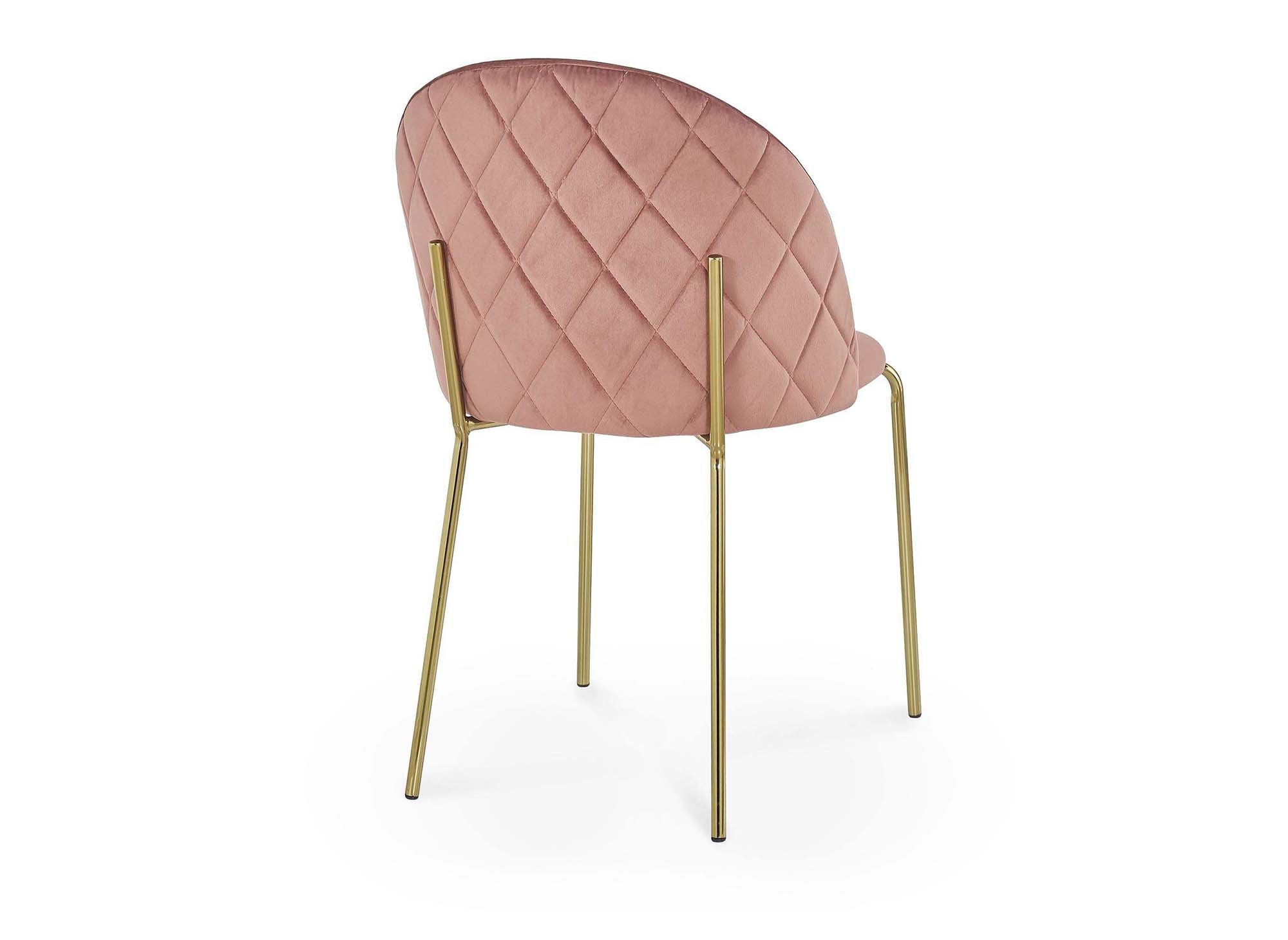 2er-Set KENNETH Designer-Stühle aus rosa Samt