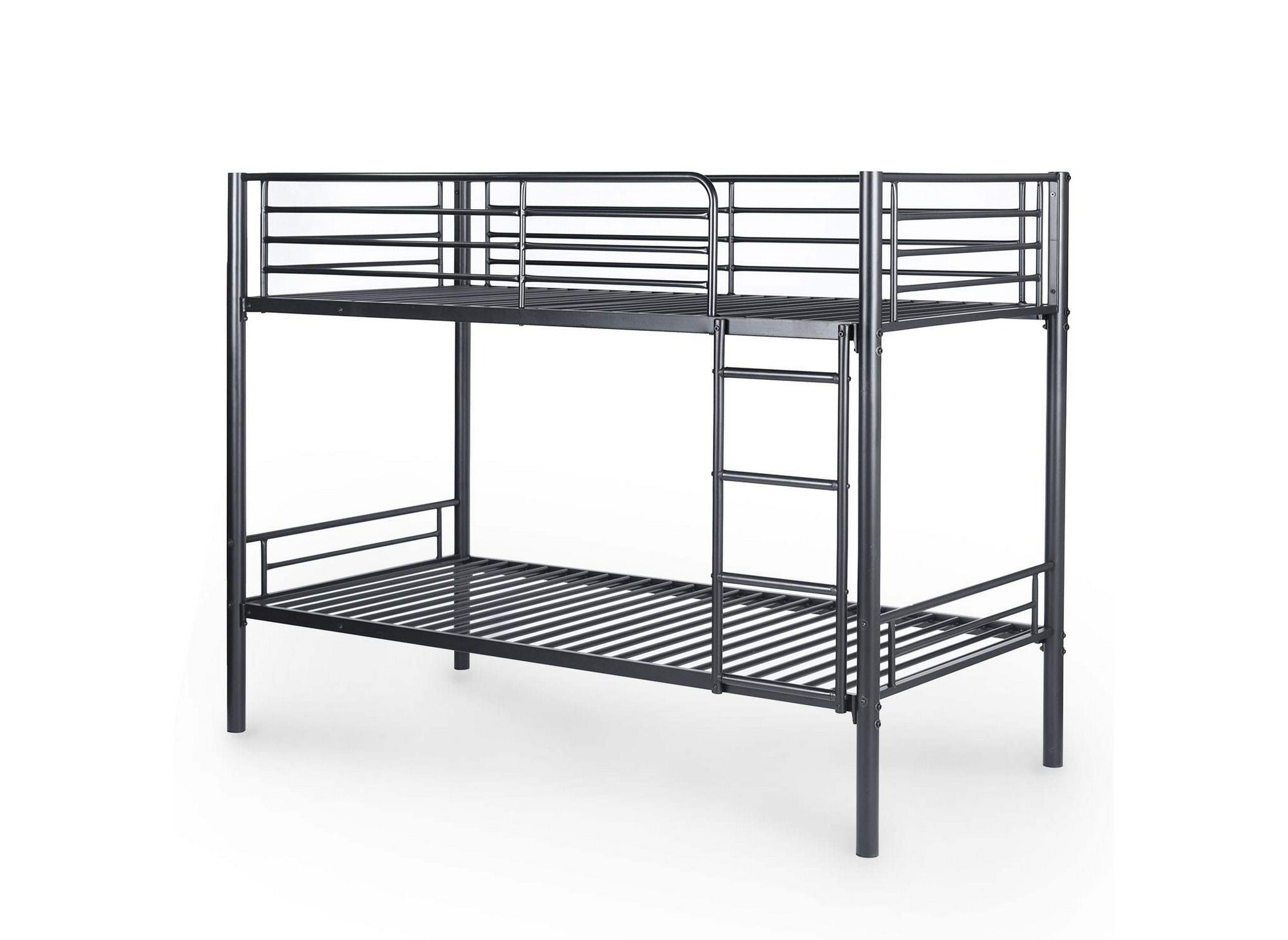 Schwarzes Metall-Etagenbett 90 x 190 cm TWINS + Basis