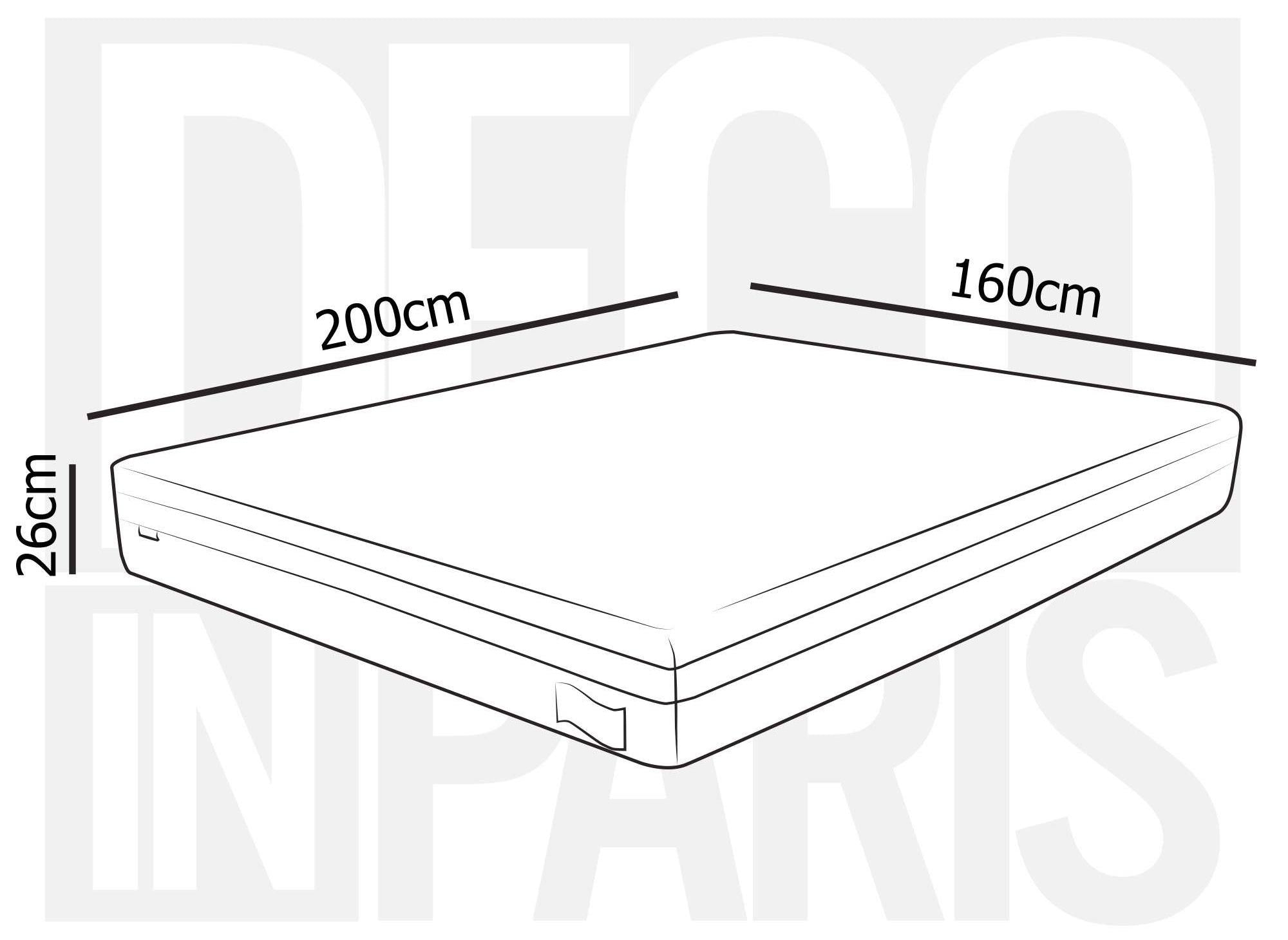 HYBRID-Matratze 160 x 200 cm Taschenfedern und Memory-Schaum, Dicke 26 cm