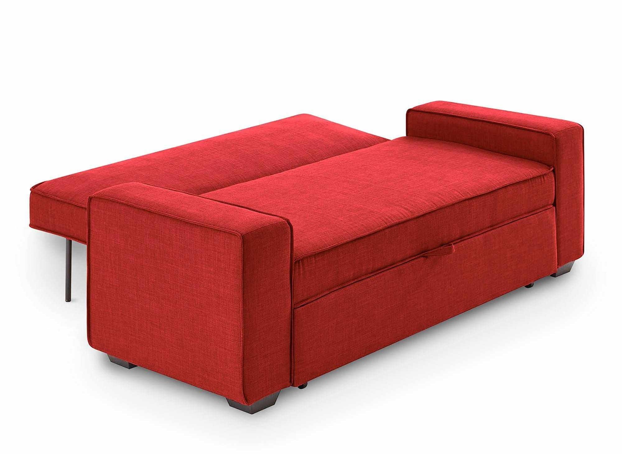 JAMES 3-Sitzer-Schlafsofa aus rotem Stoff