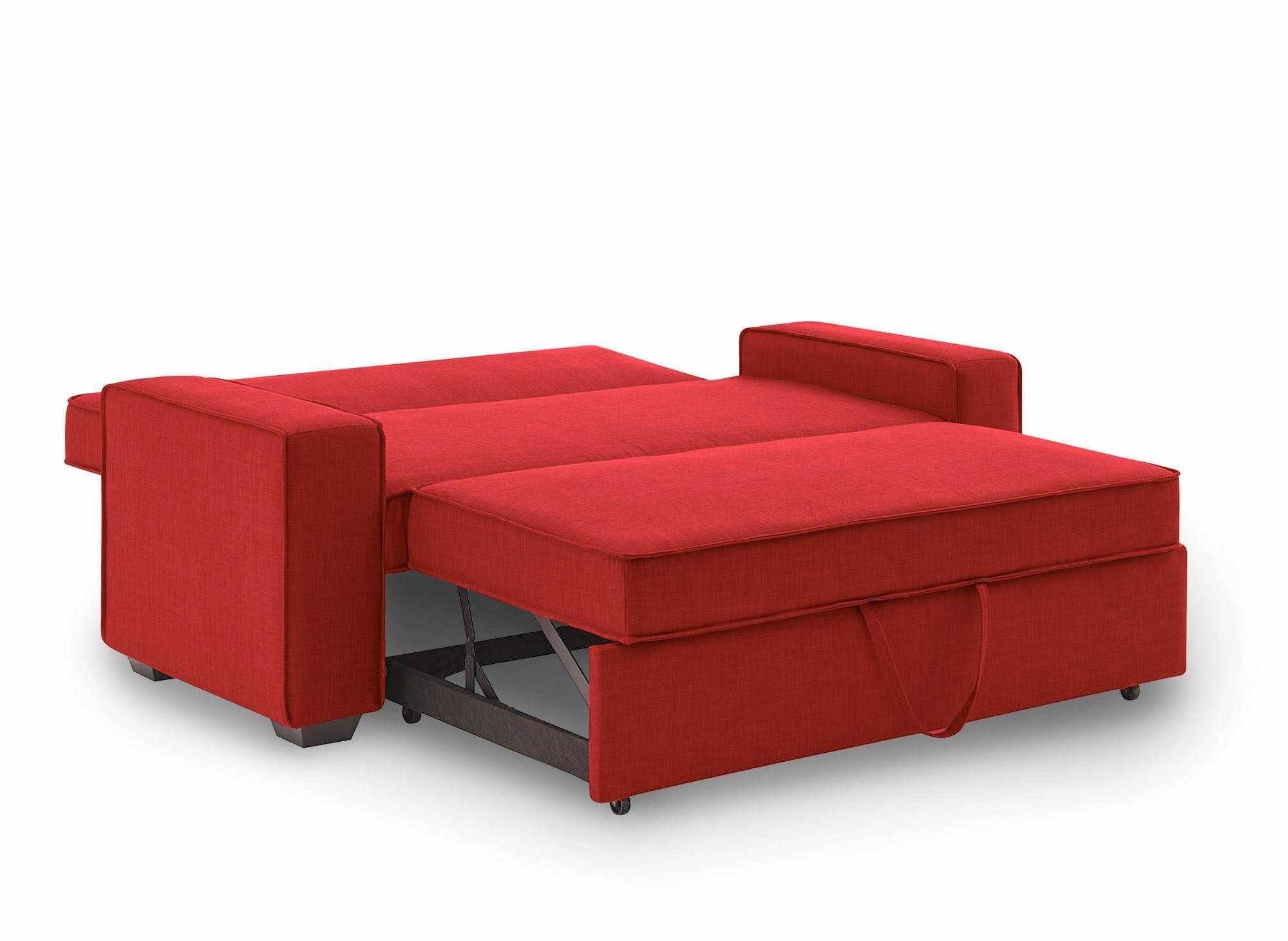 JAMES 3-Sitzer-Schlafsofa aus rotem Stoff