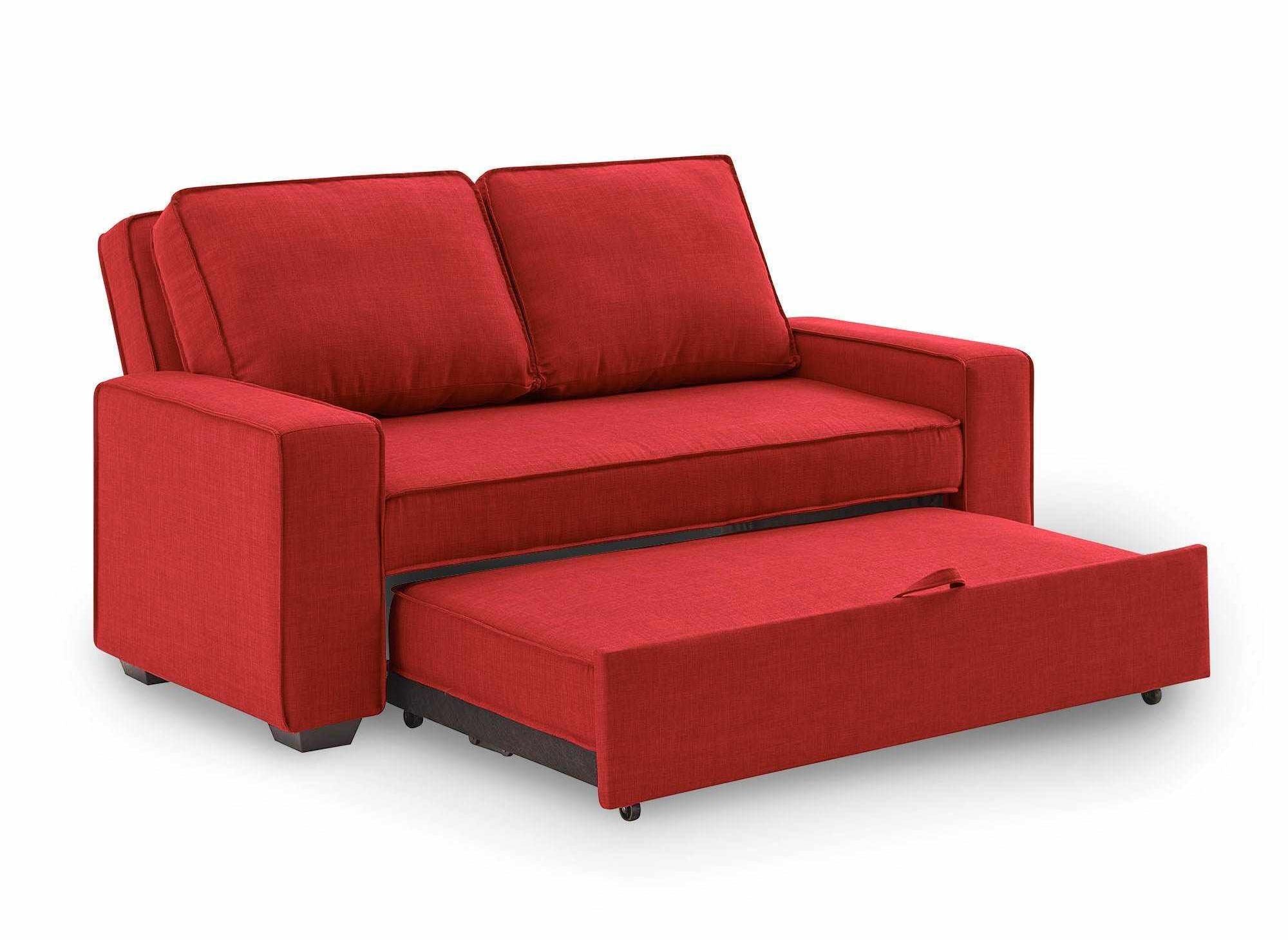 JAMES 3-Sitzer-Schlafsofa aus rotem Stoff