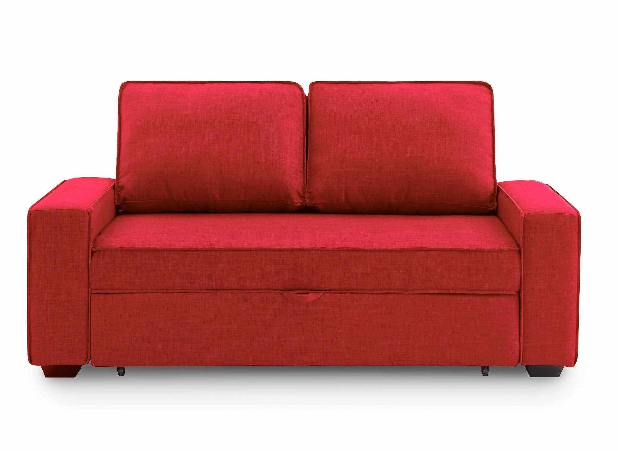 JAMES 3-Sitzer-Schlafsofa aus rotem Stoff