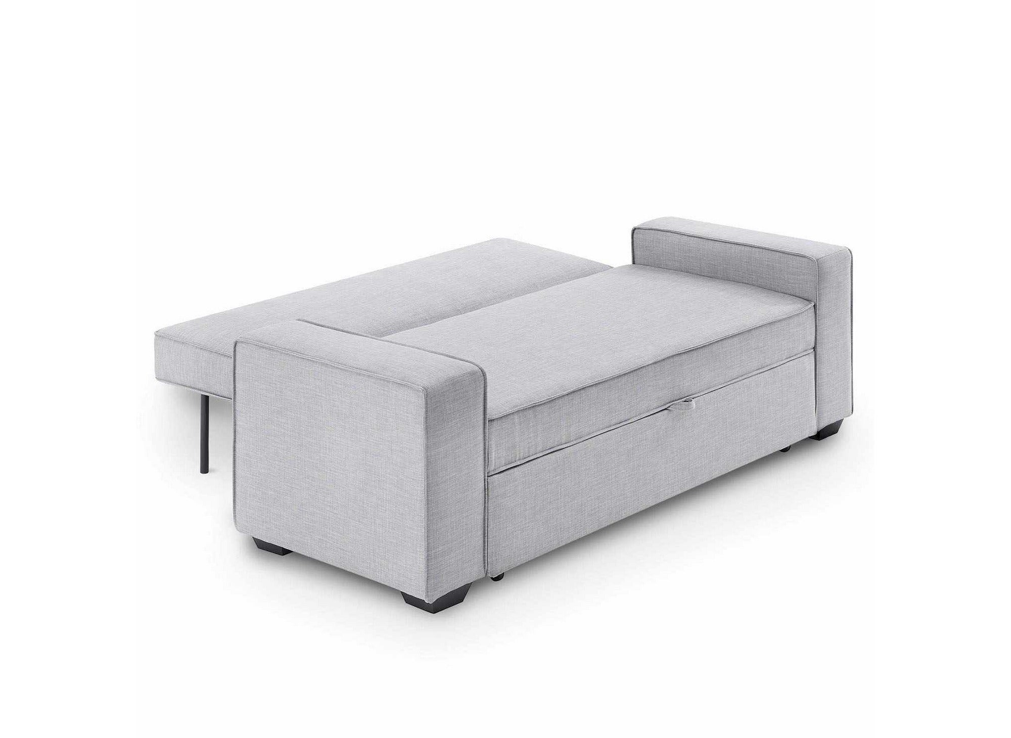 JAMES 3-Sitzer-Schlafsofa aus hellgrauem Stoff