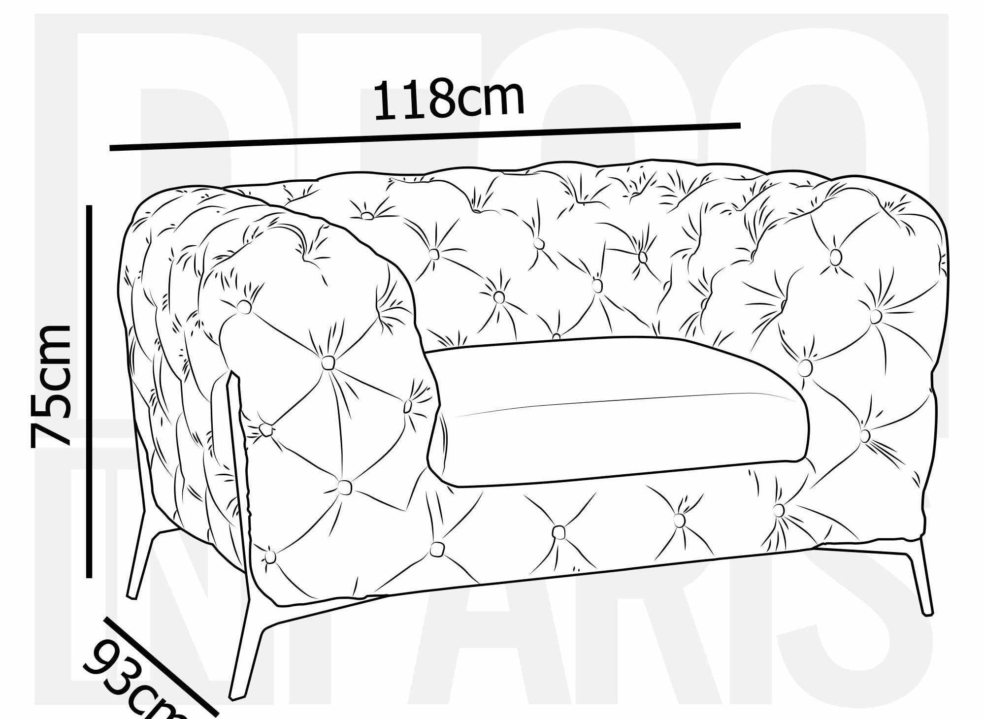 CARMEN blauer Chesterfield-Polstersessel aus Samt