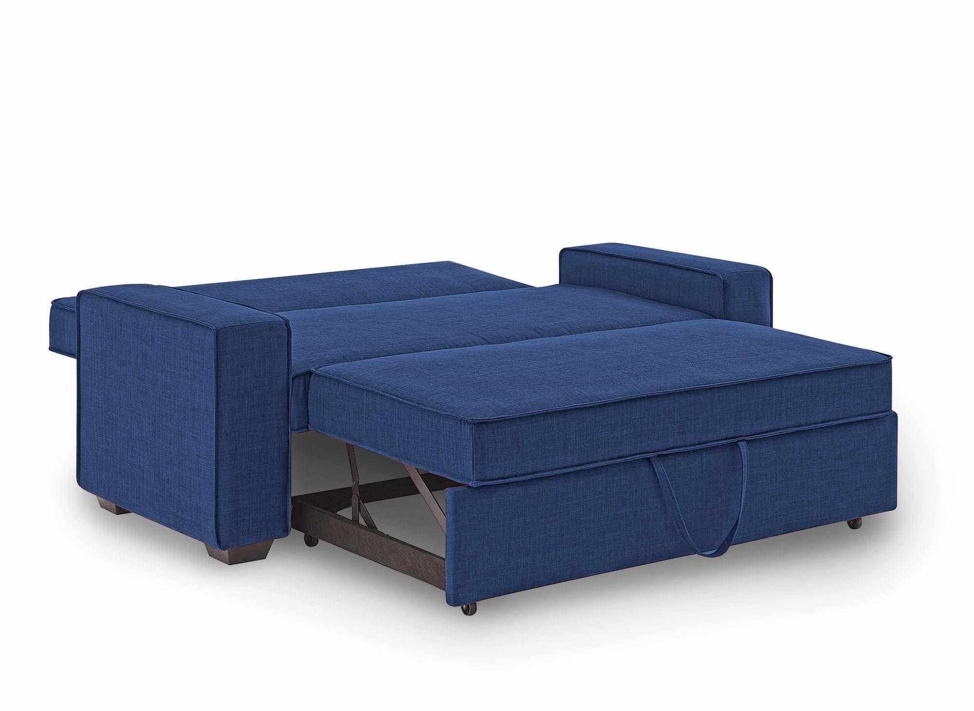 JAMES 3-Sitzer-Schlafsofa aus blauem Stoff