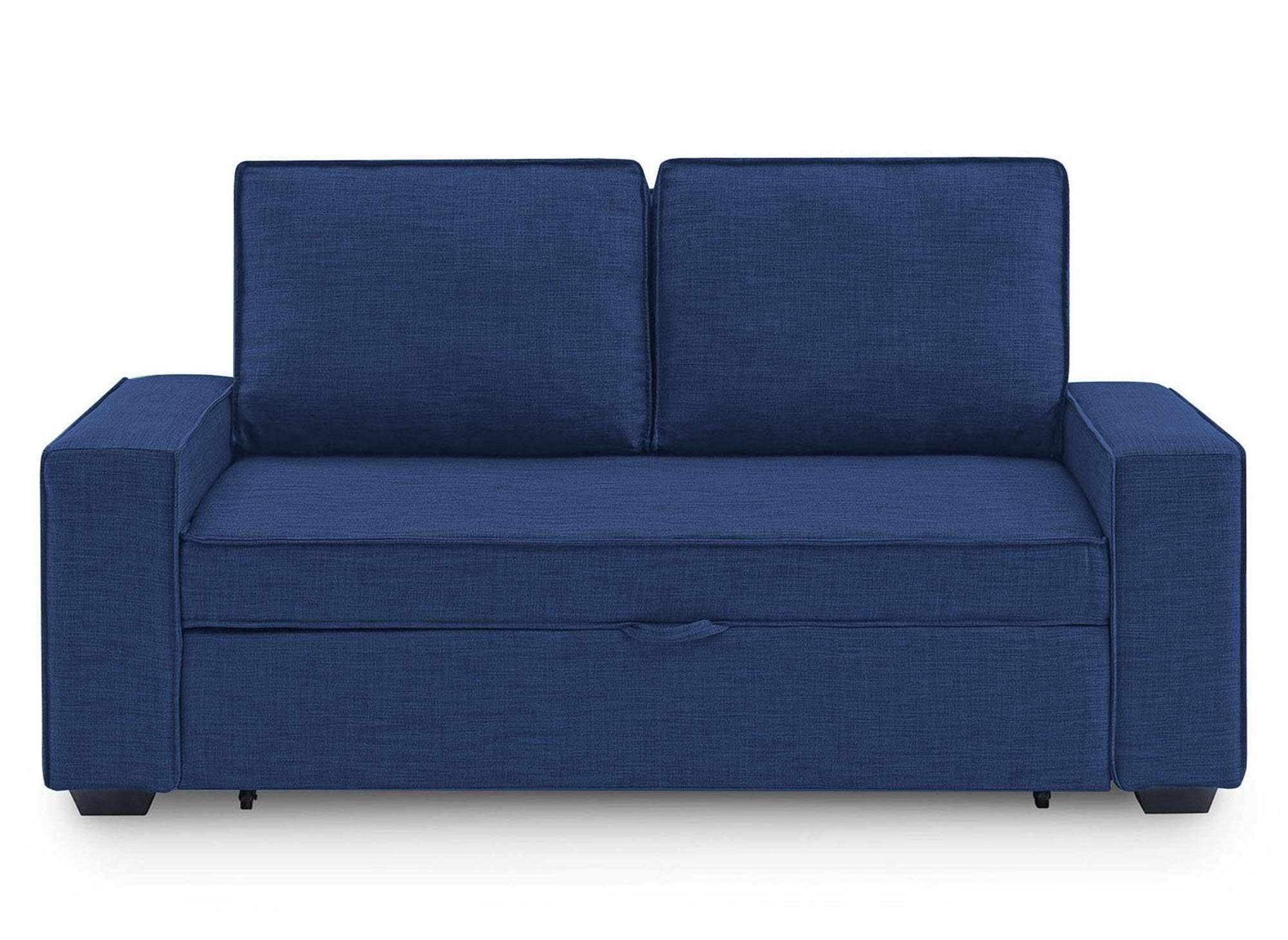 JAMES 3-Sitzer-Schlafsofa aus blauem Stoff