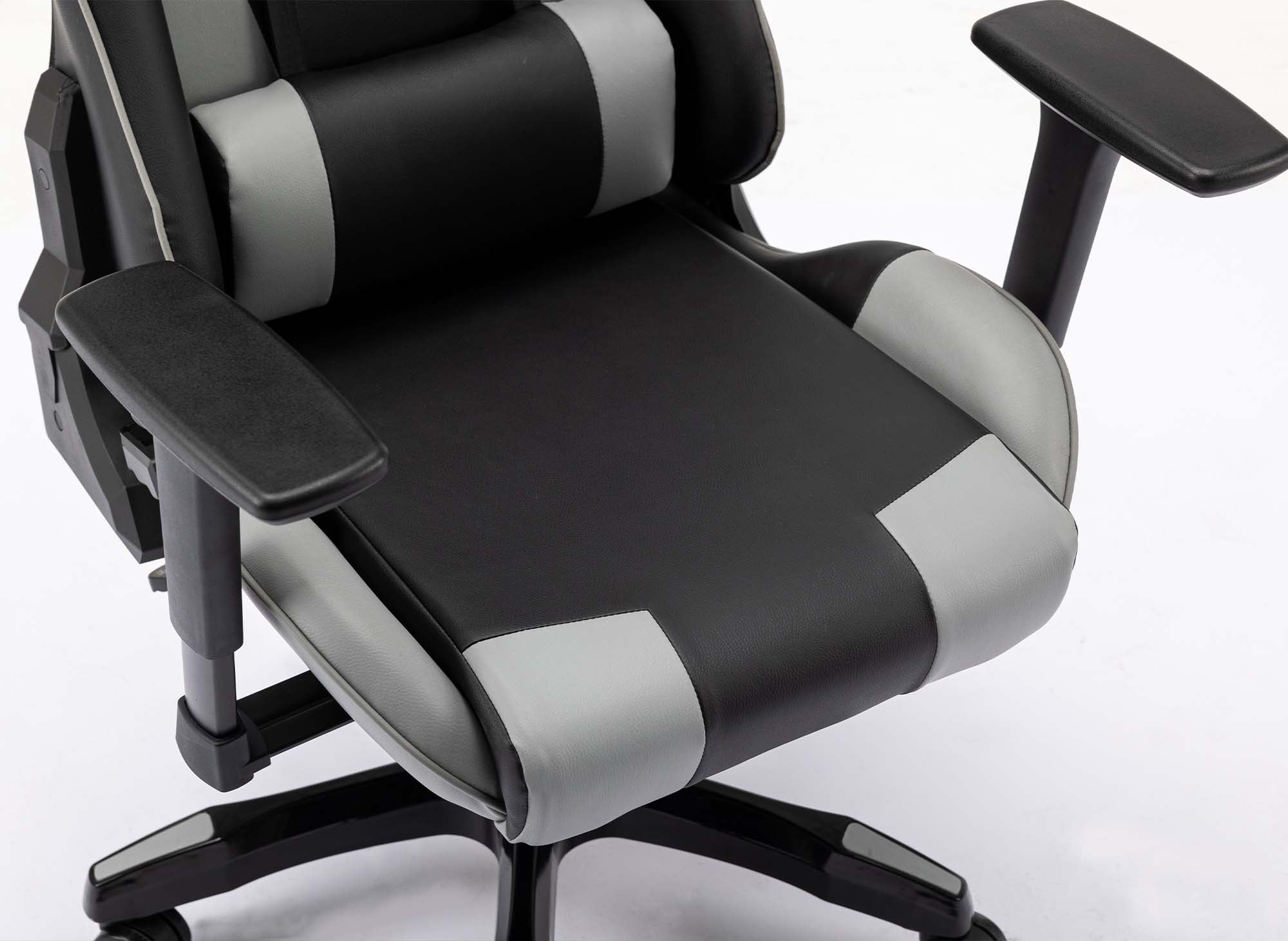 ELMAR Gaming-Stuhl aus schwarzem und grauem Kunstleder