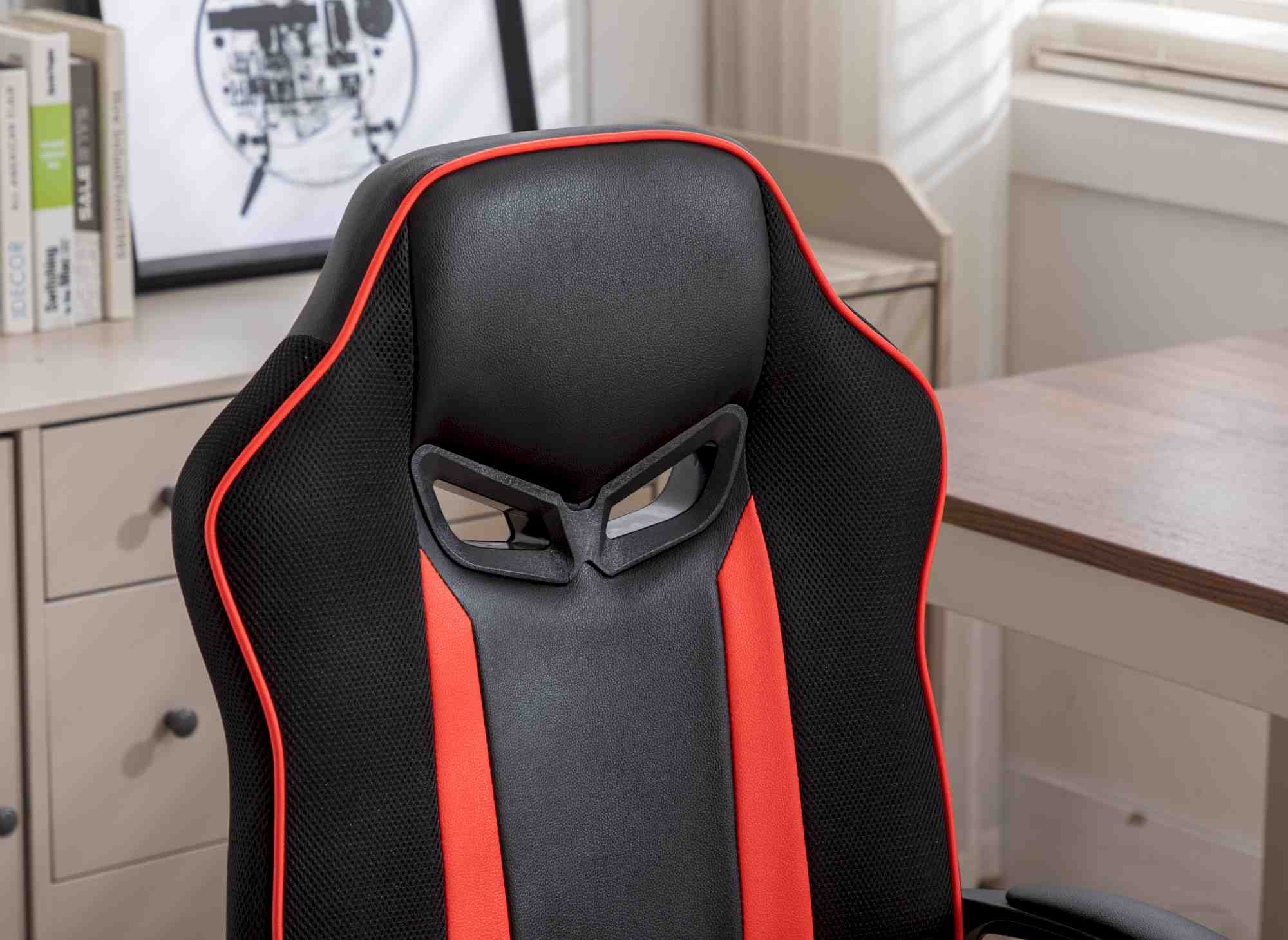 Schwarz-roter Gaming-Bürostuhl MICRON