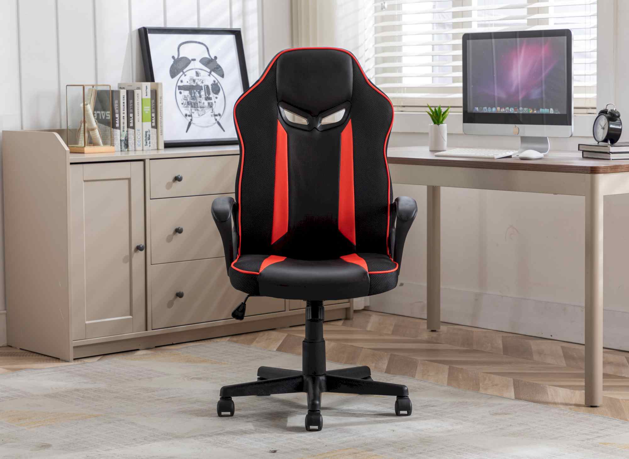 Schwarz-roter Gaming-Bürostuhl MICRON