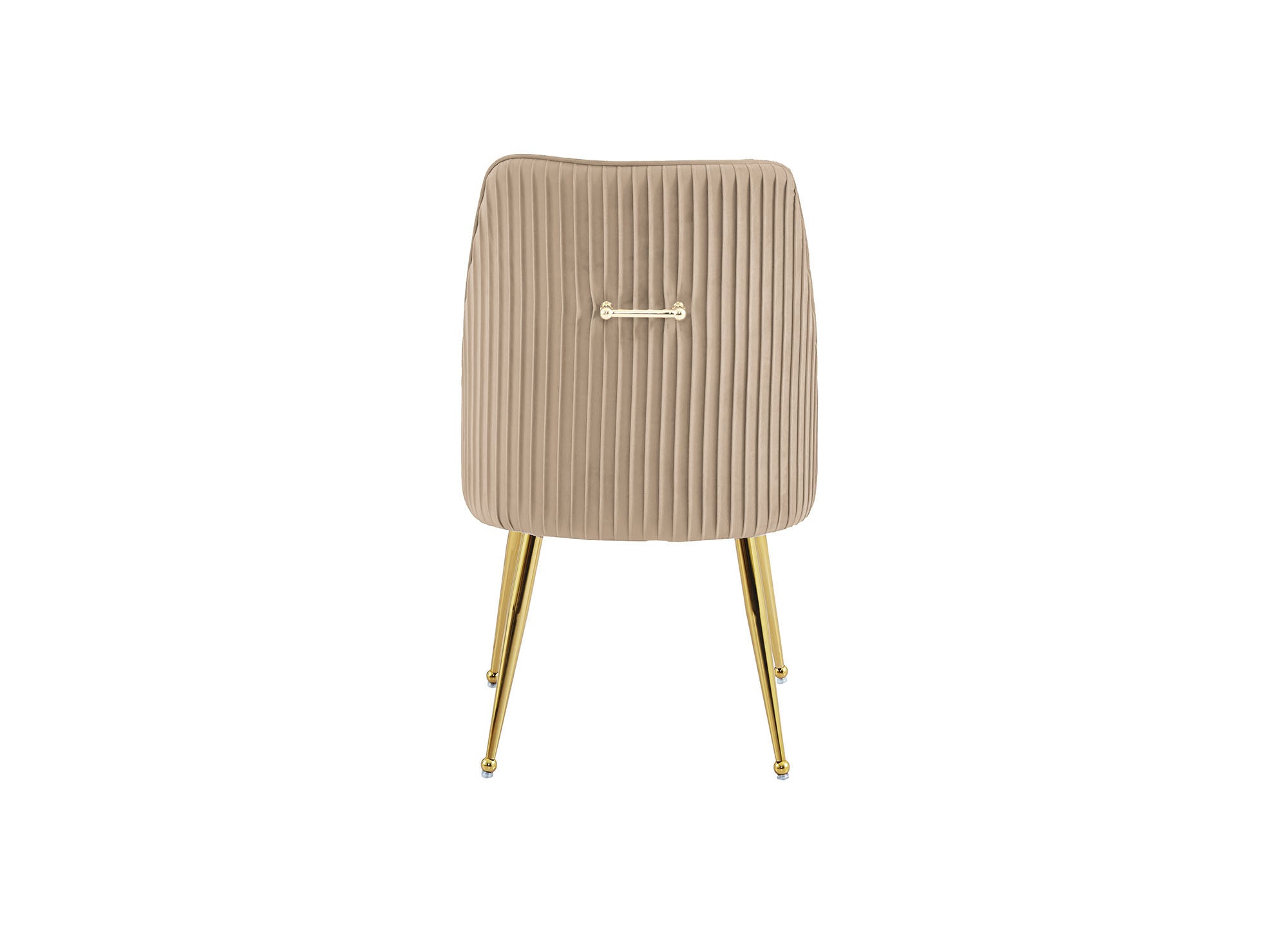 2er-Set beige Samtstühle mit goldenen Metallbeinen DORY