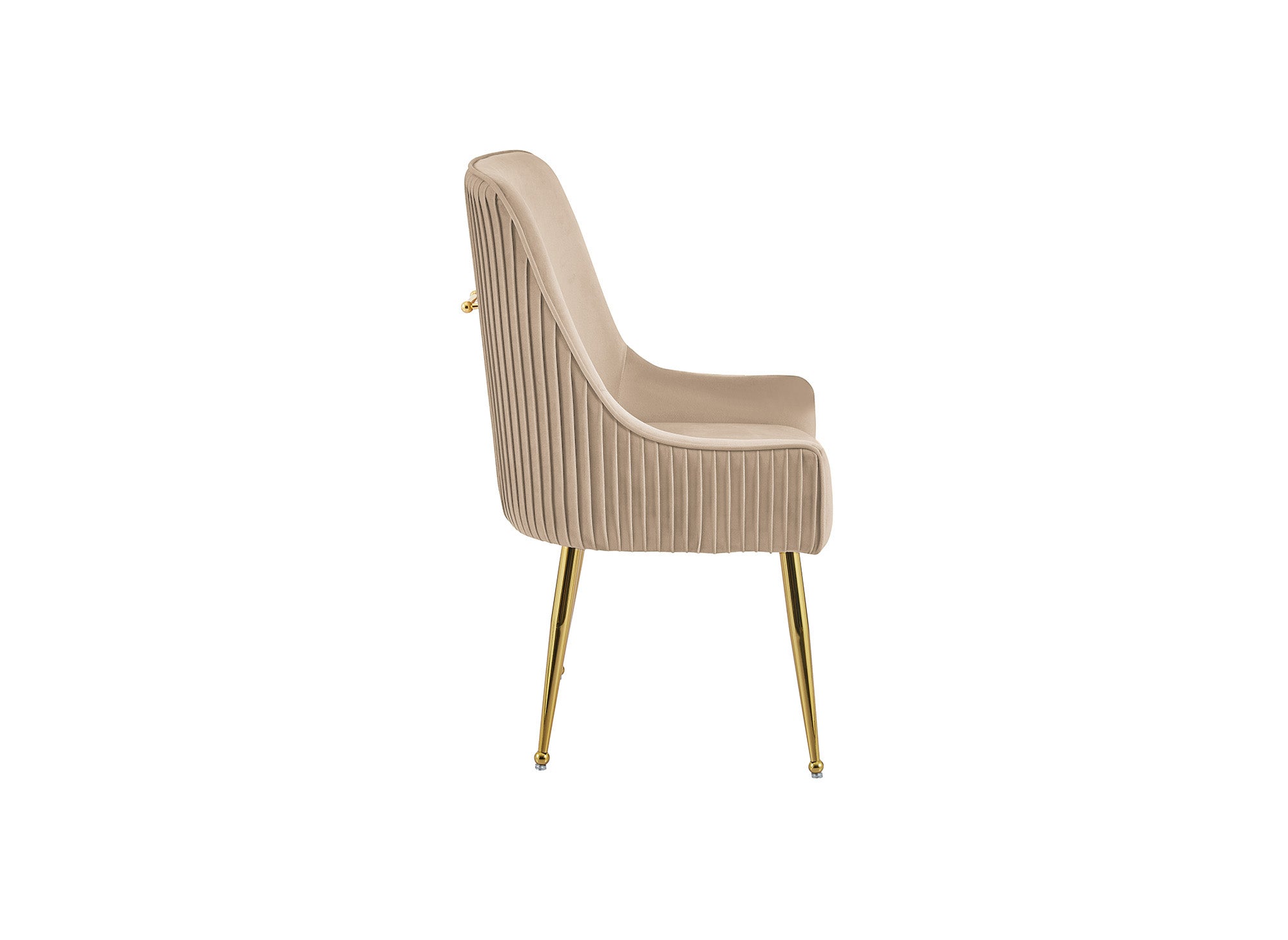 2er-Set beige Samtstühle mit goldenen Metallbeinen DORY