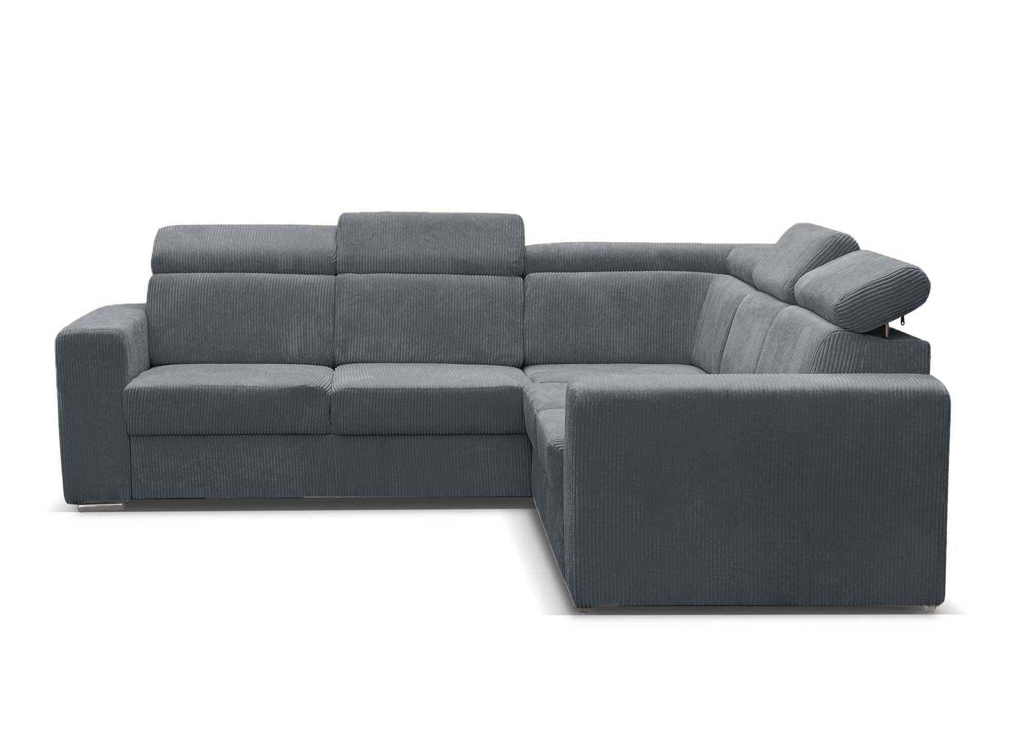 MERYL Ecksofa aus dunkelgrauem Cord, umwandelbar und wendbar