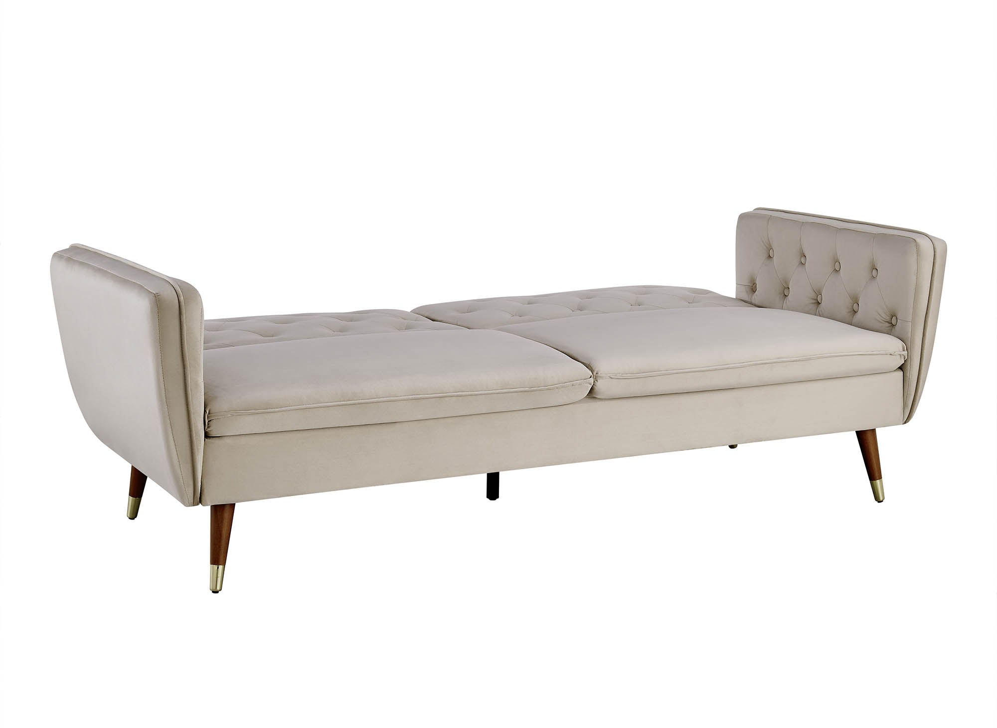 ARIANE 3-Sitzer-Schlafsofa aus beigem Samtstoff