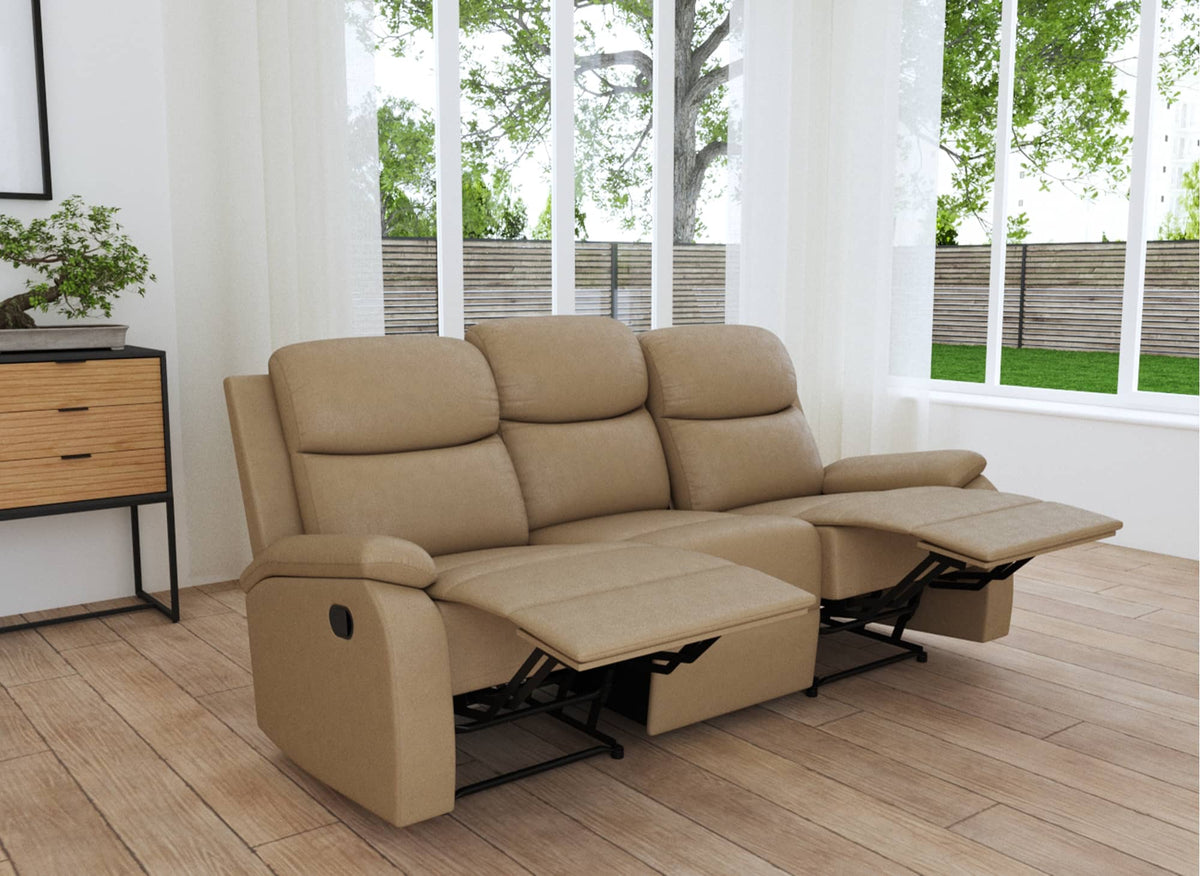 Canapé relax effet simili cuir camel 3 places JACOB