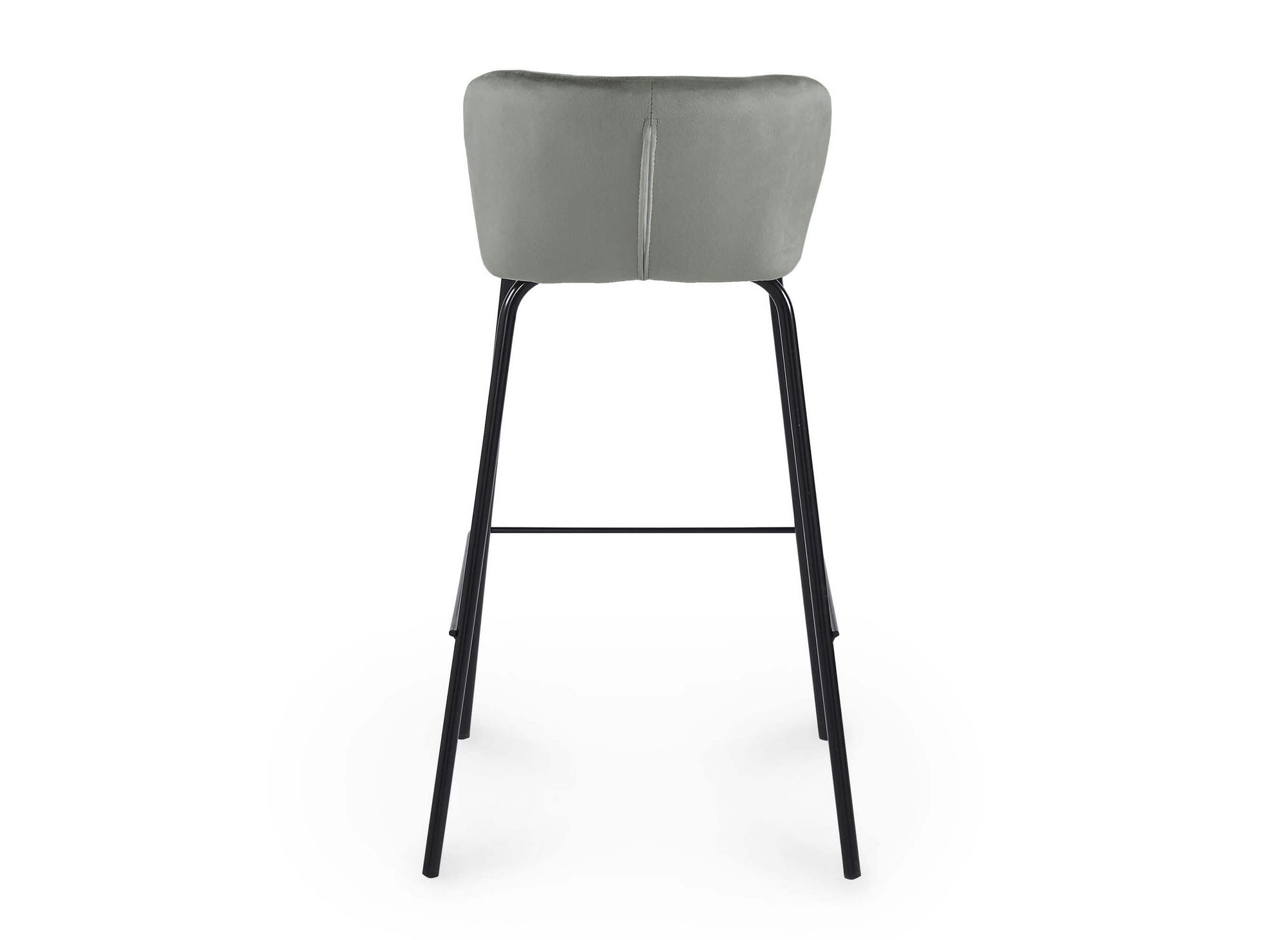 2er Set Designer Barhocker aus grauem Samt BOSCO
