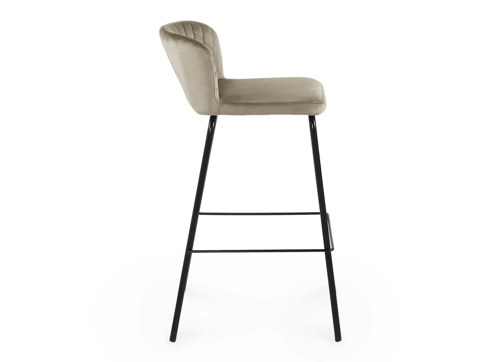 2er Set Designer Barhocker in beigem Samt BOSCO