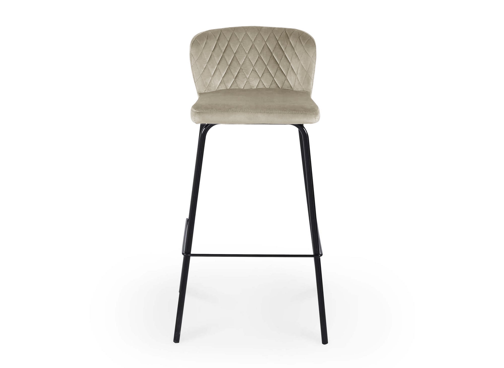 2er Set Designer Barhocker in beigem Samt BOSCO