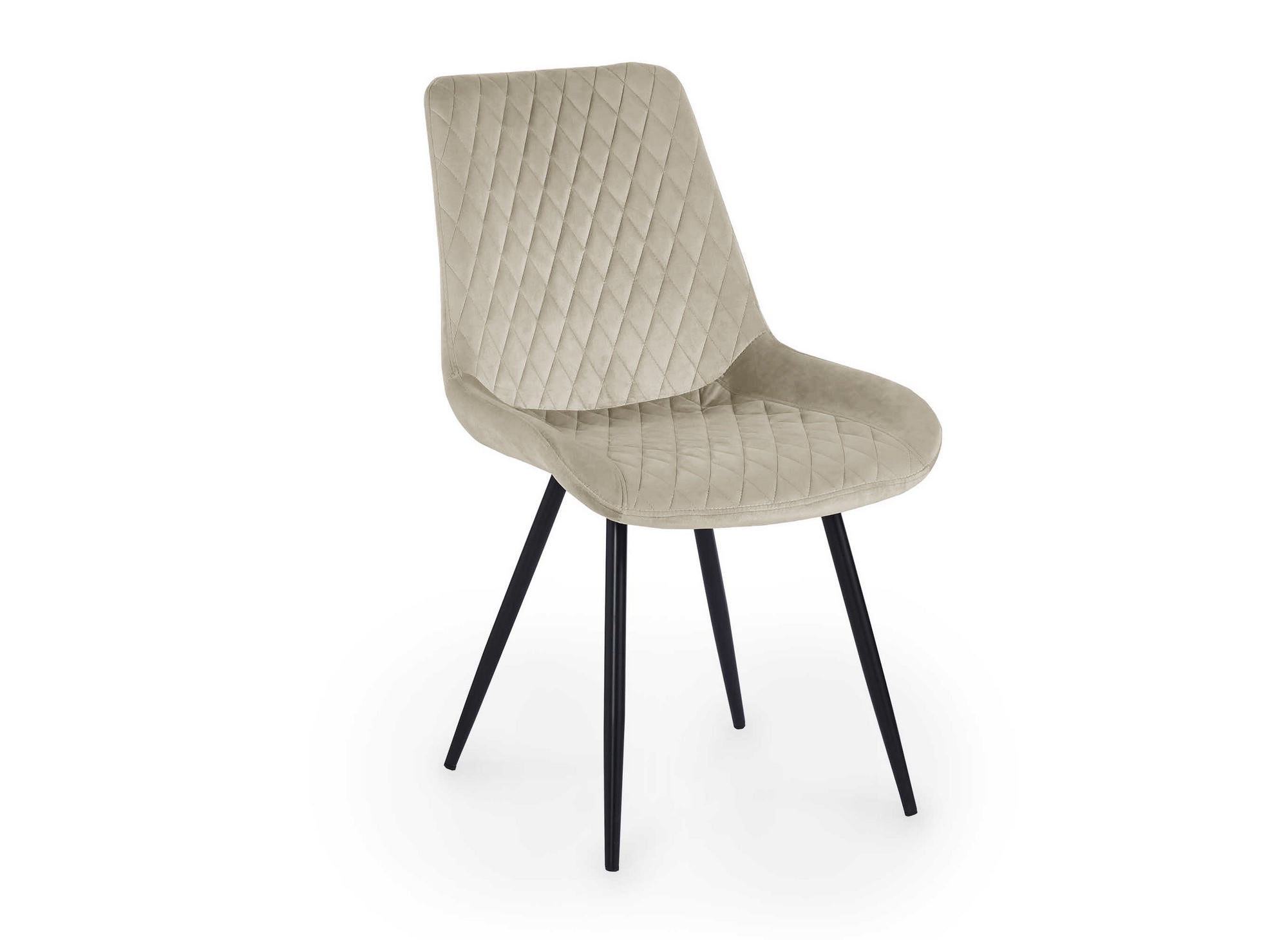 2er-Set Designer-Stühle YOLA aus beigem Samt