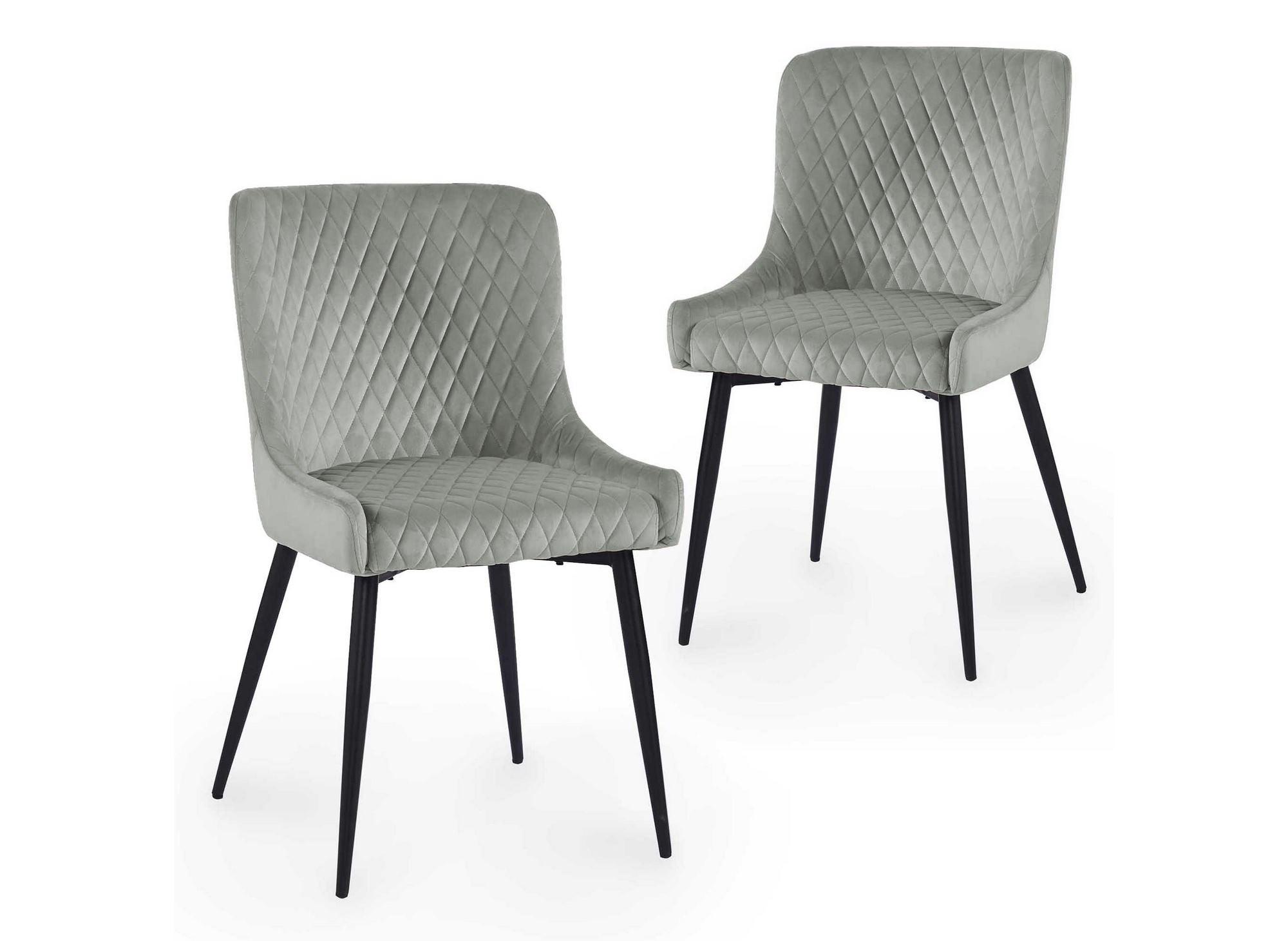 2er-Set Designer-Stühle JENNY aus grauem Samt