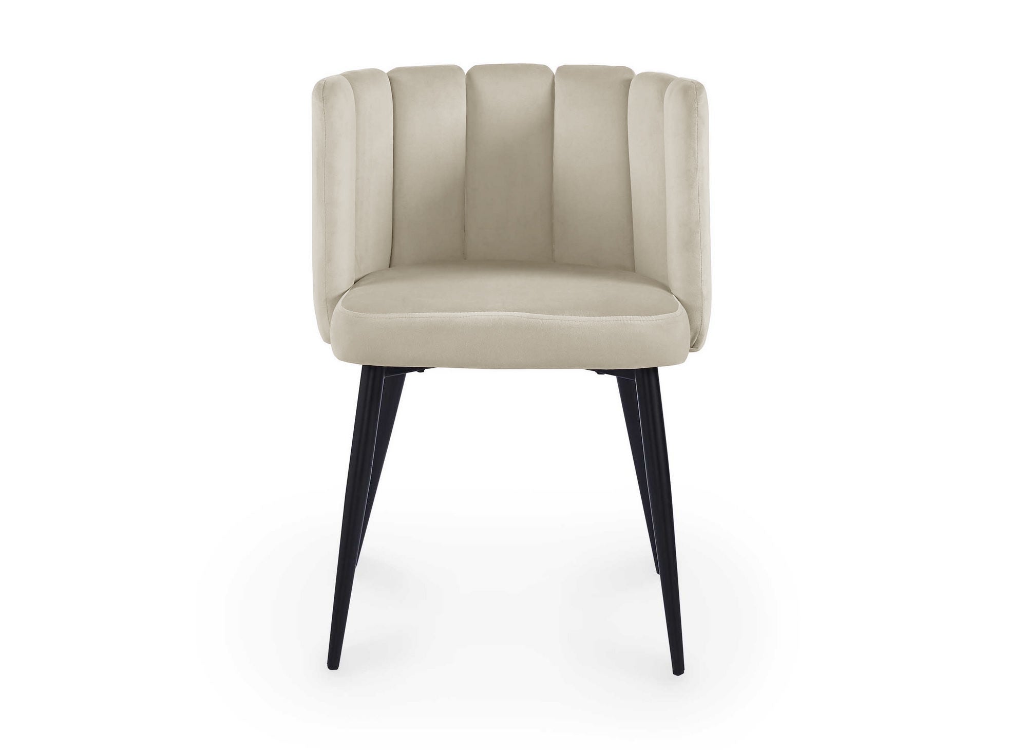 2er-Set Designer-Stühle DEBBY aus beigem Samt