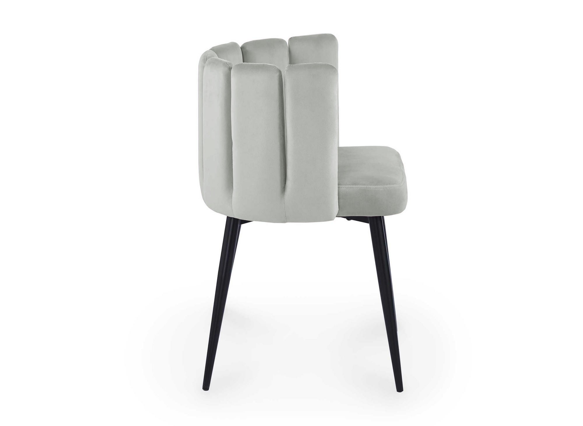 2er-Set Designerstühle DEBBY aus grauem Samt