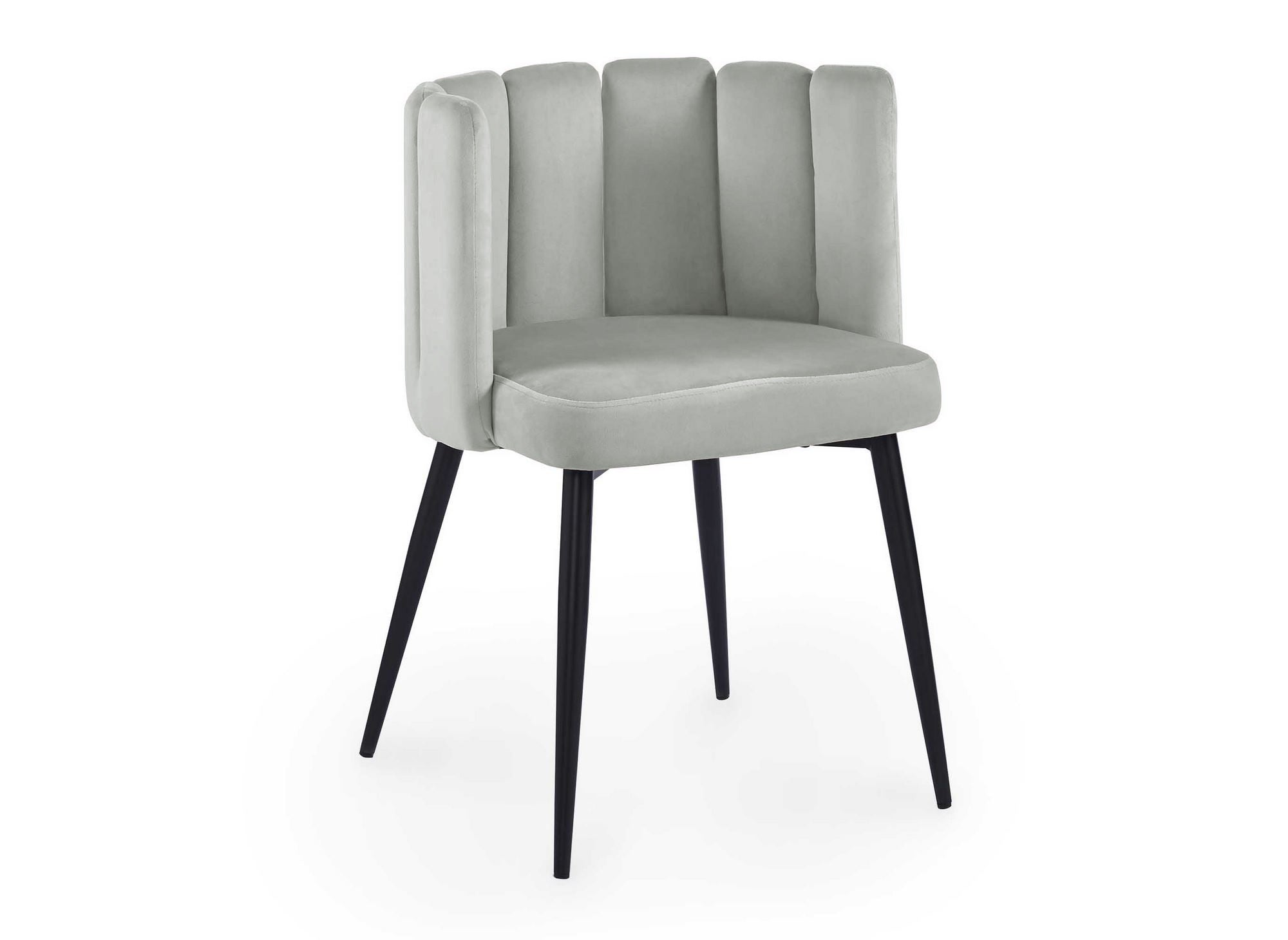2er-Set Designerstühle DEBBY aus grauem Samt