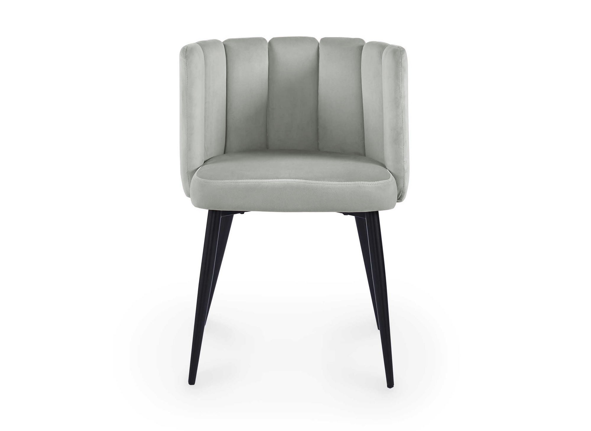 2er-Set Designerstühle DEBBY aus grauem Samt