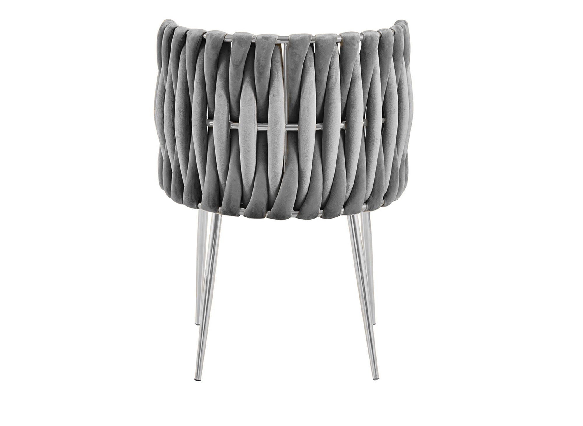 2er-Set graue Samtstühle mit silbernen Metallbeinen POLO