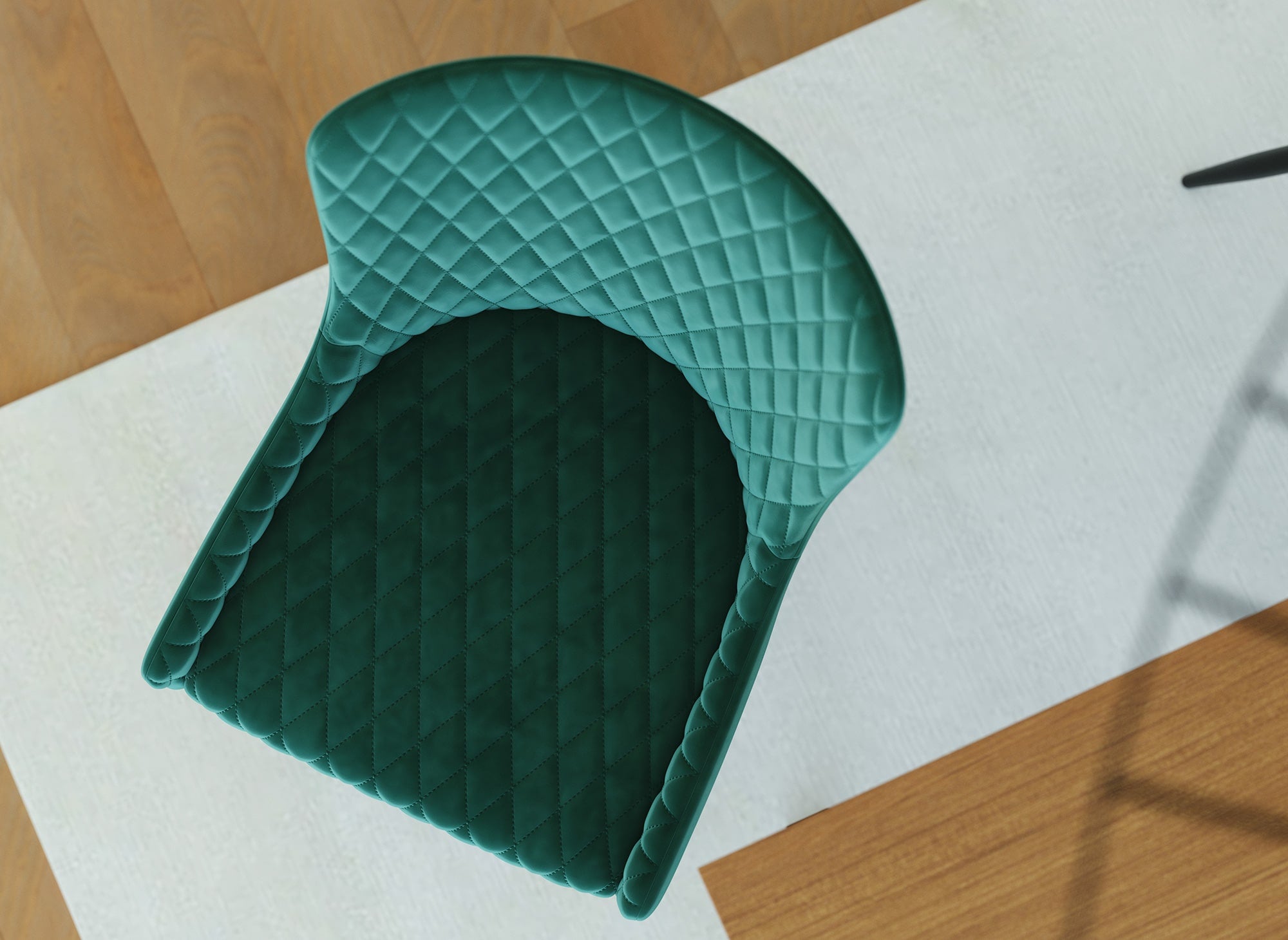 2er-Set Designer-Stühle JENNY aus grünem Samt