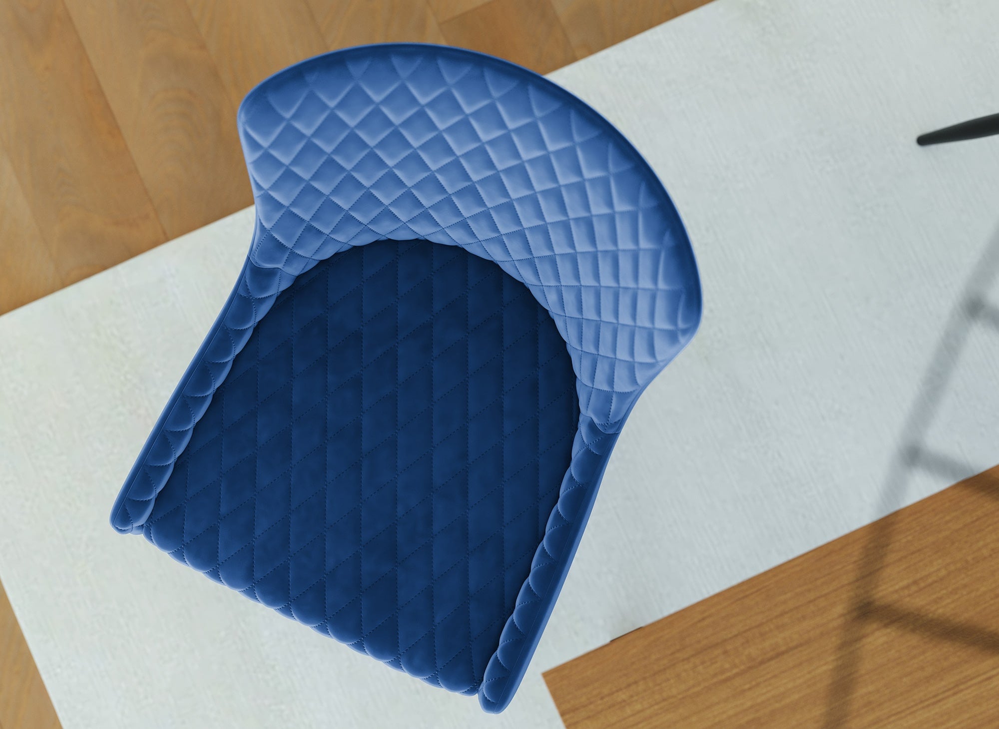 2er-Set Designer-Stühle aus blauem Samt JENNY