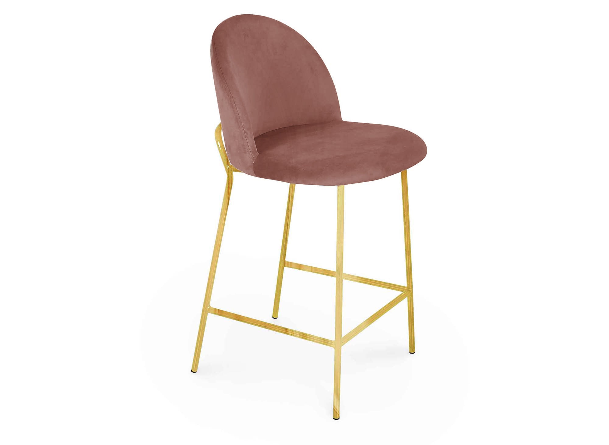 2er-Set Designer-Barhocker aus rosa Samt ARABEL