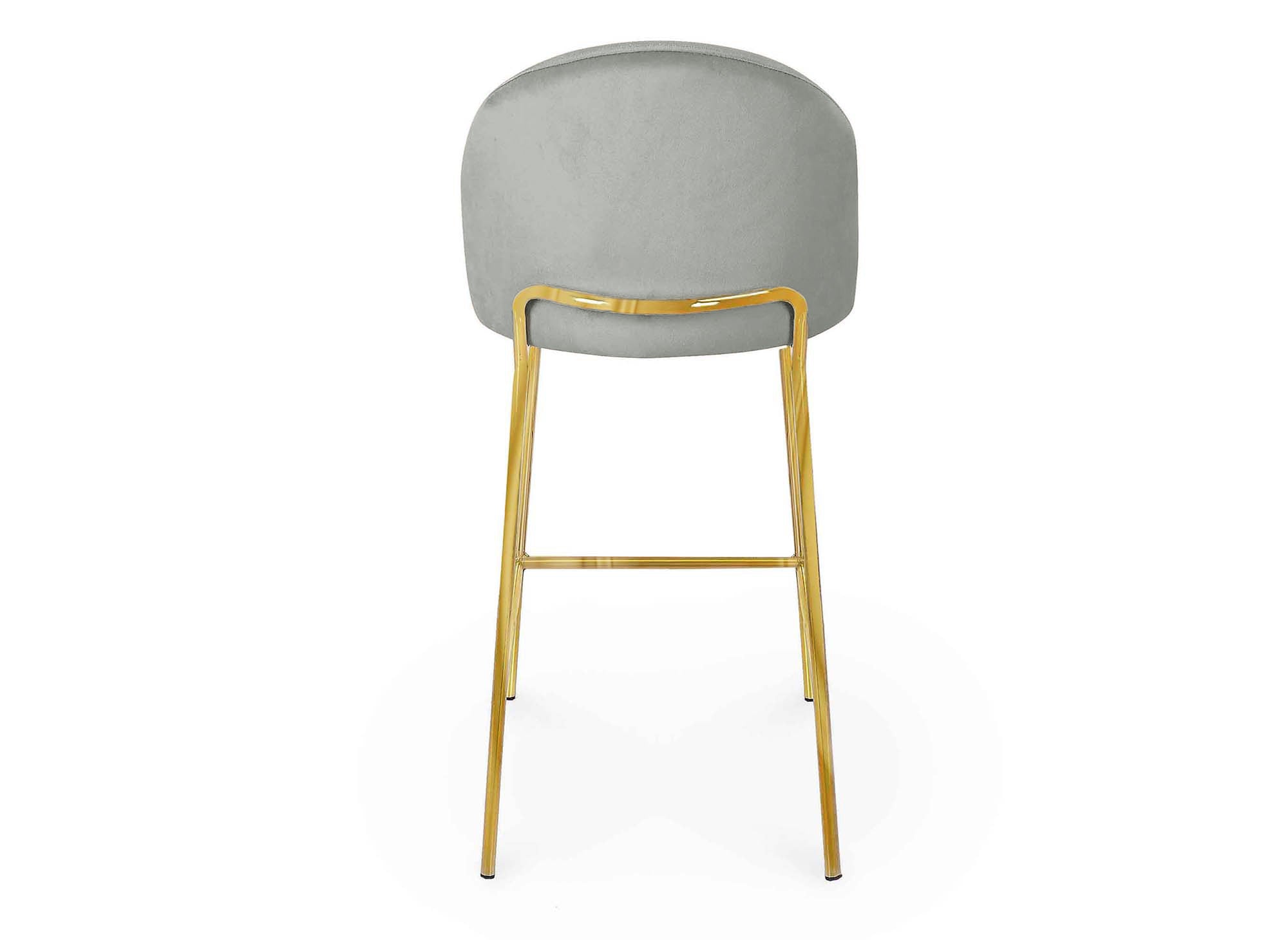 2er-Set Designer-Barhocker aus grauem Samt ARABEL