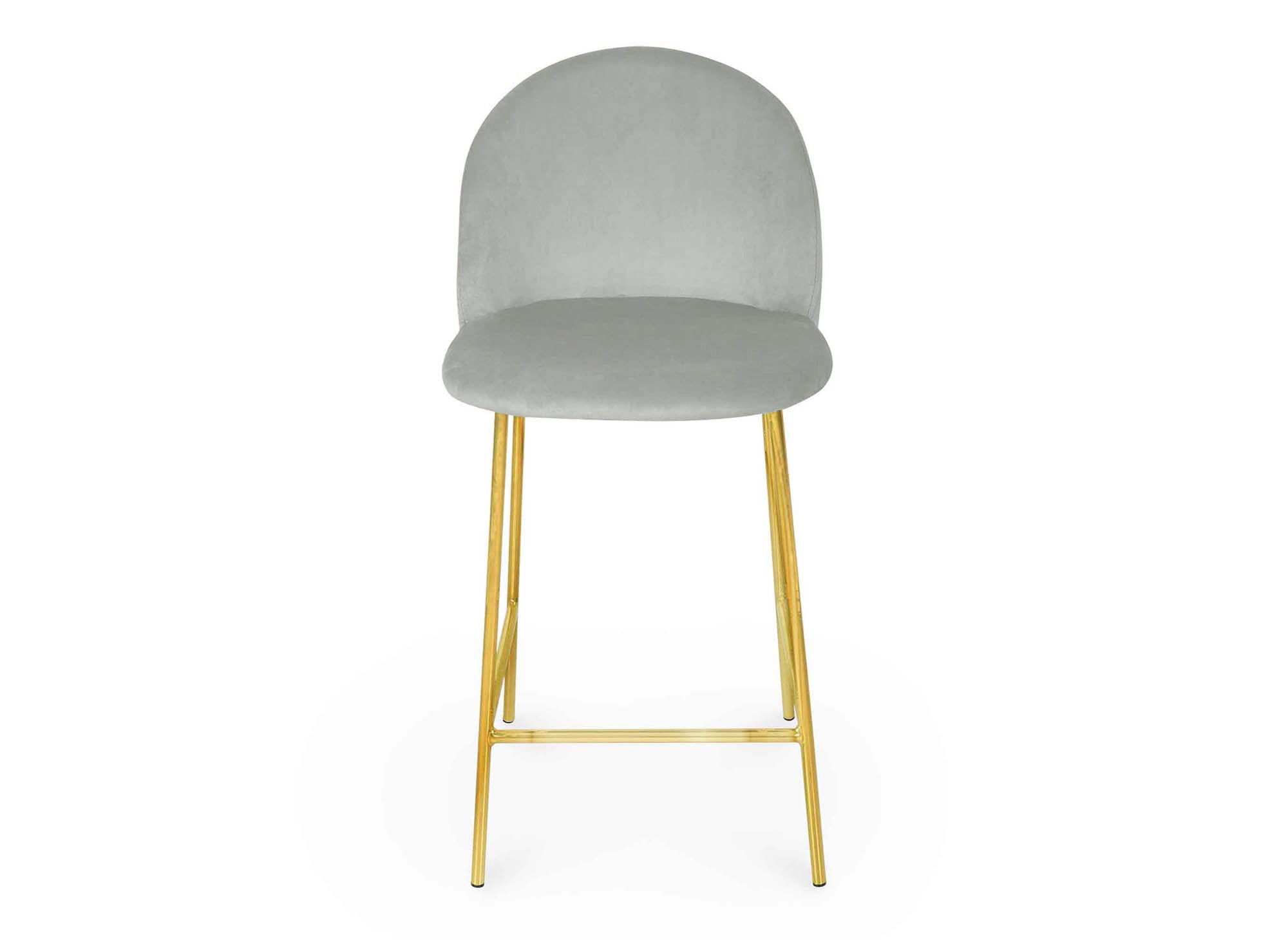 2er-Set Designer-Barhocker aus grauem Samt ARABEL