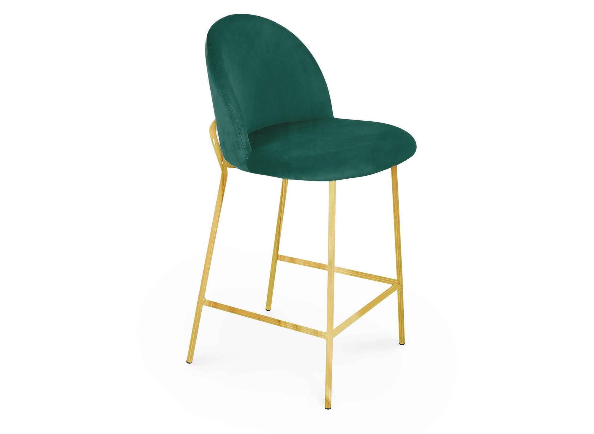 2er-Set Designer-Barhocker aus grünem Samt ARABEL