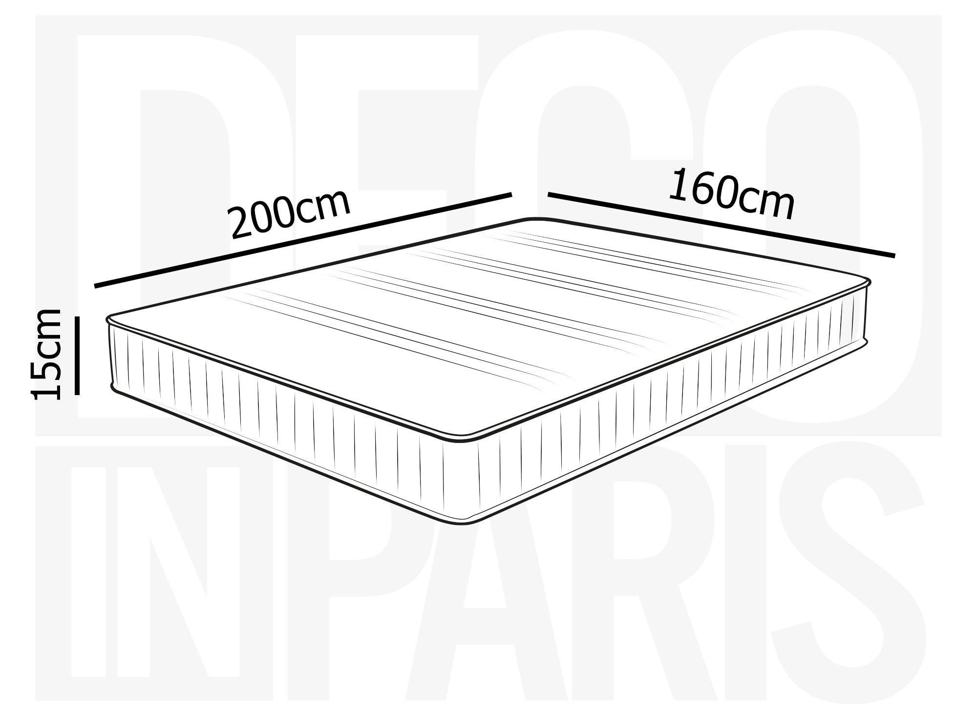 Schaumstoffmatratze 160 x 200 cm, Dicke 15 cm WOLK