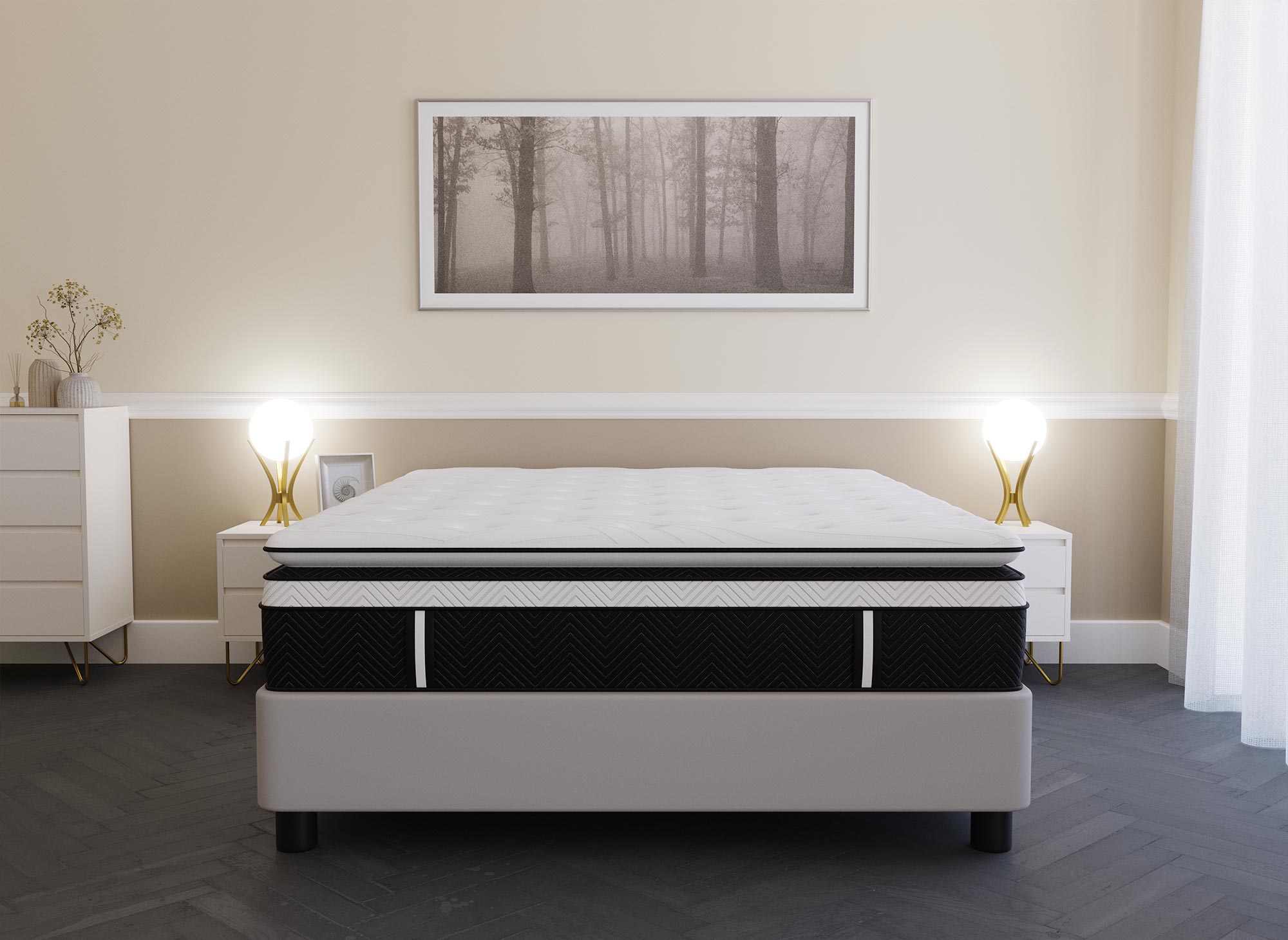 Hybrid-Memoryschaum-Matratze 140 x 190 cm, Dicke 35 cm - CLOUDY