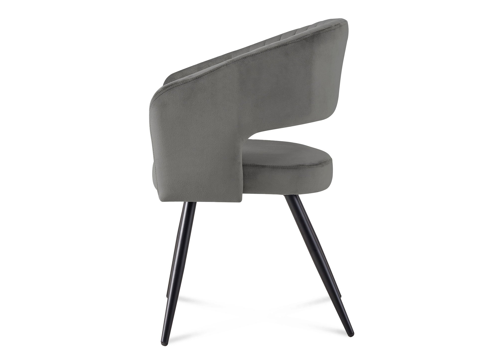 2er-Set GLORIA Designer-Stühle in grauem Samt