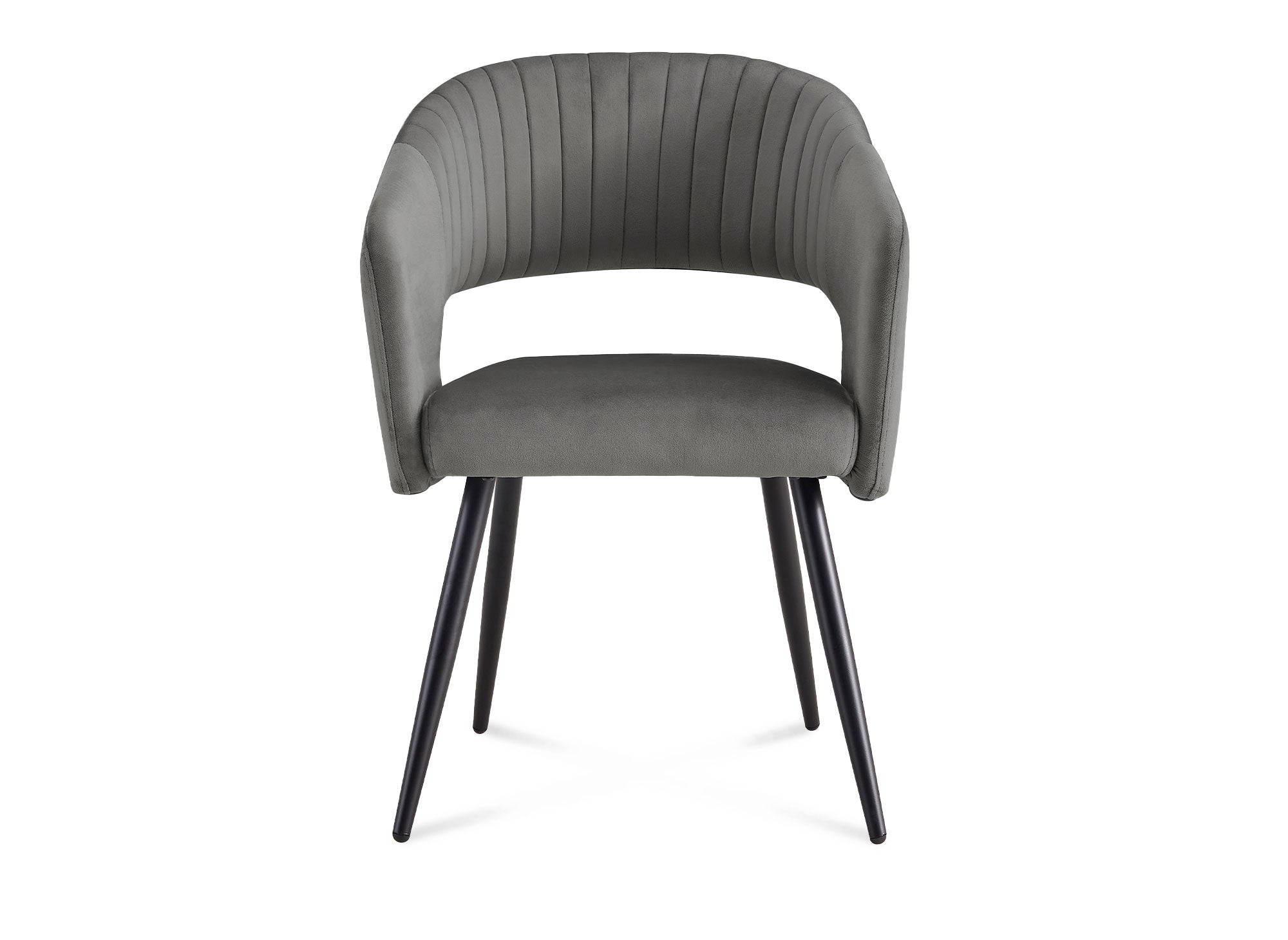 2er-Set GLORIA Designer-Stühle in grauem Samt
