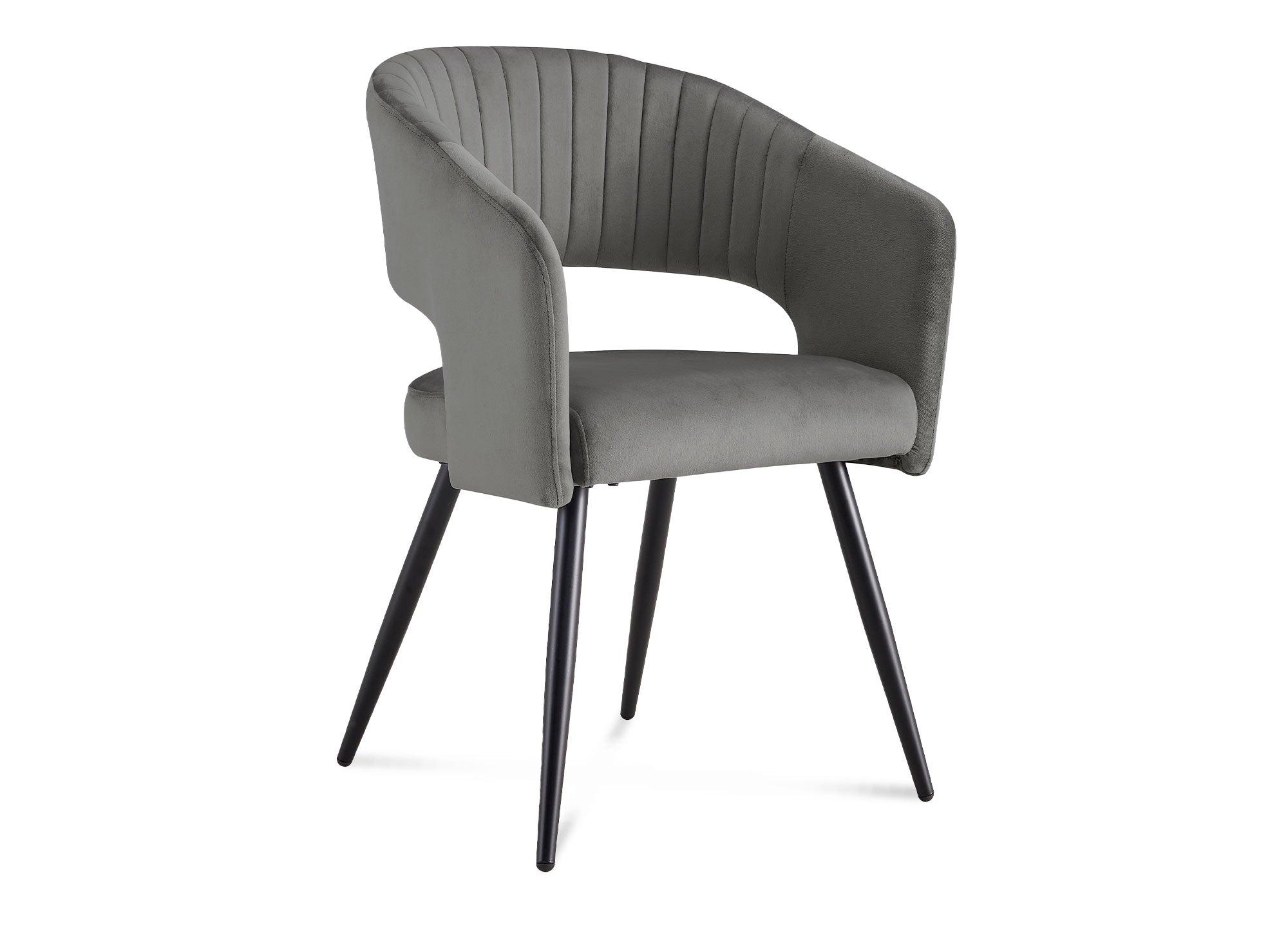 2er-Set GLORIA Designer-Stühle in grauem Samt