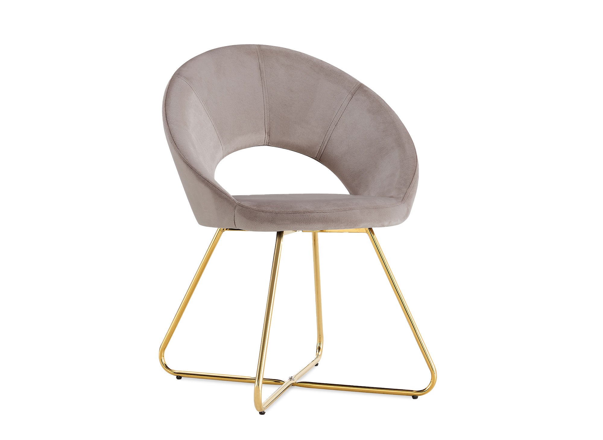 2er-Set Designer-Stühle PETRA aus beigem Samt