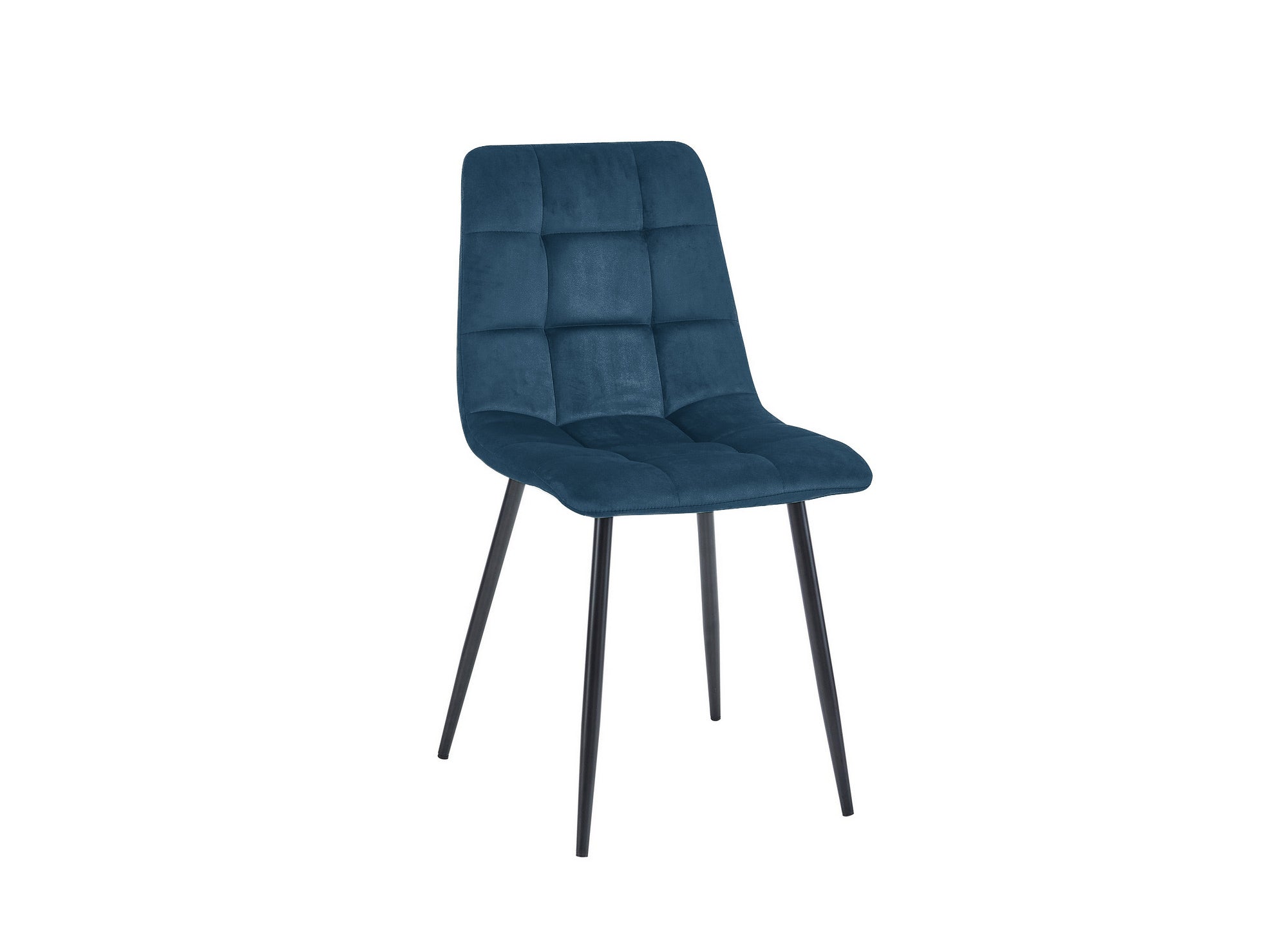 4er-Set JEREMI gepolsterte Stühle aus blauem Samt